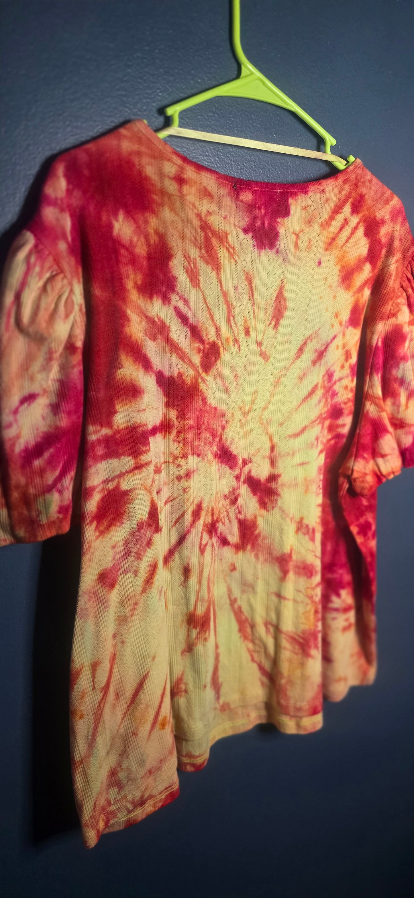 ๐ผ Hand-Dyed Design365 Puff-Sleeve Top โ Size 3X