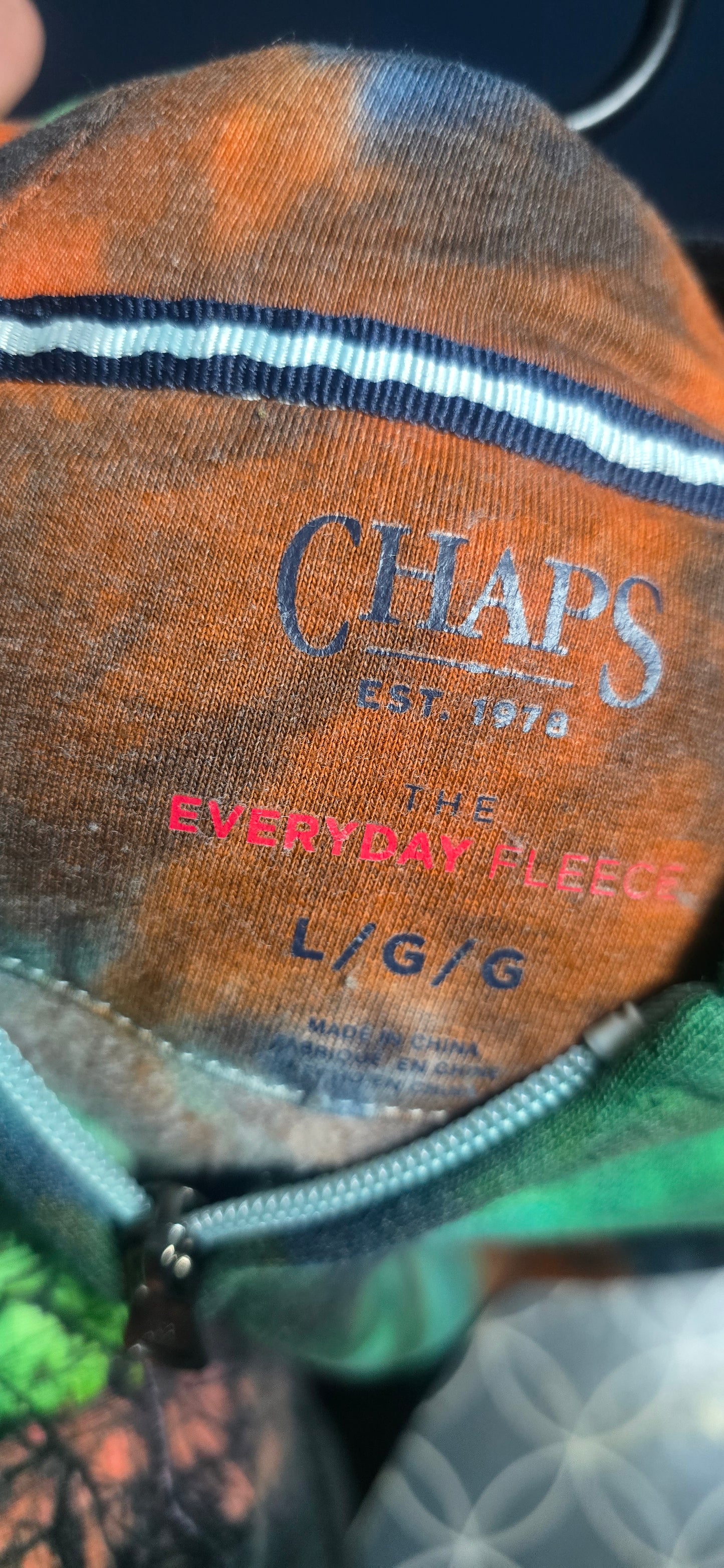 π₯ Hand-Dyed Chaps Zip Hoodie β Size Large