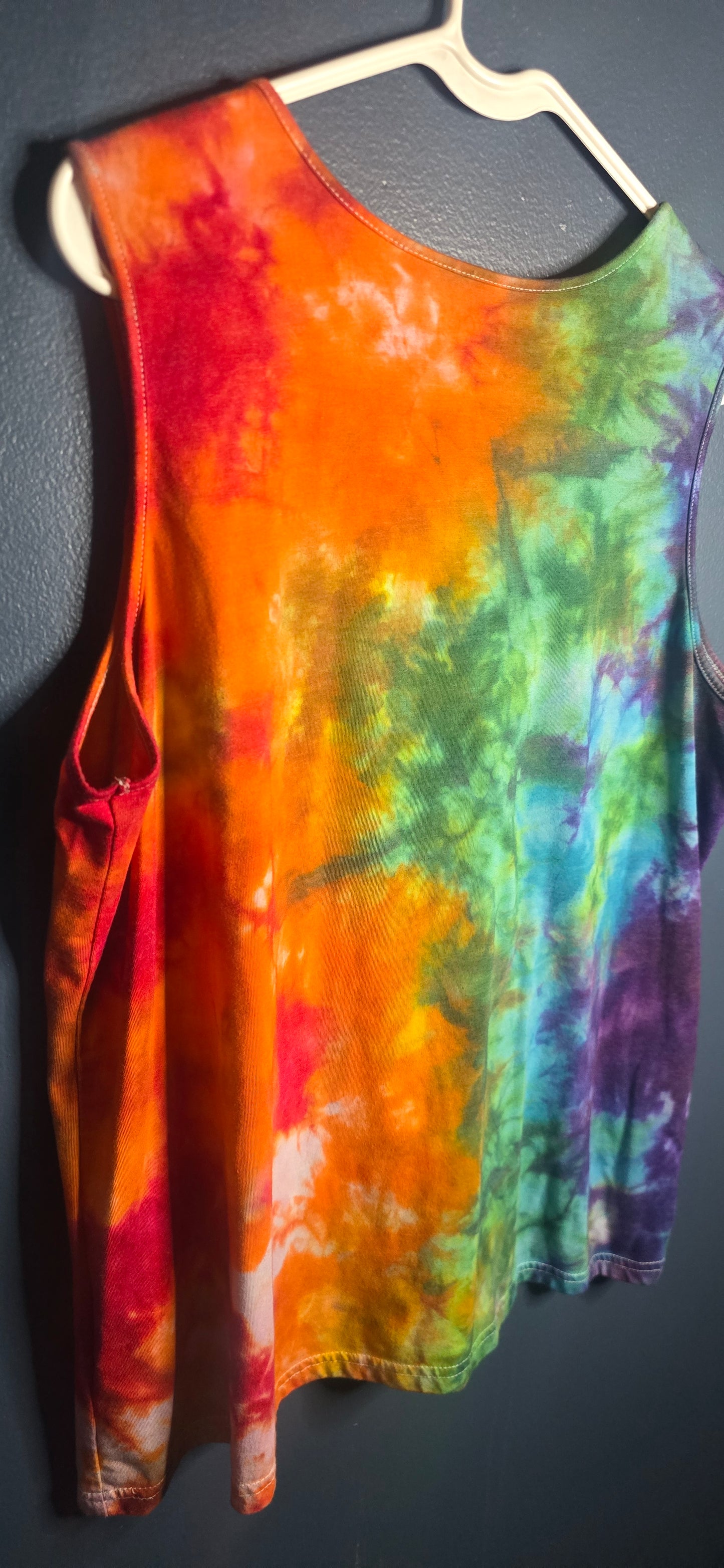 Basic Editions Tie Dye Sleeveless Top XL Women’s Button Detail Multicolor