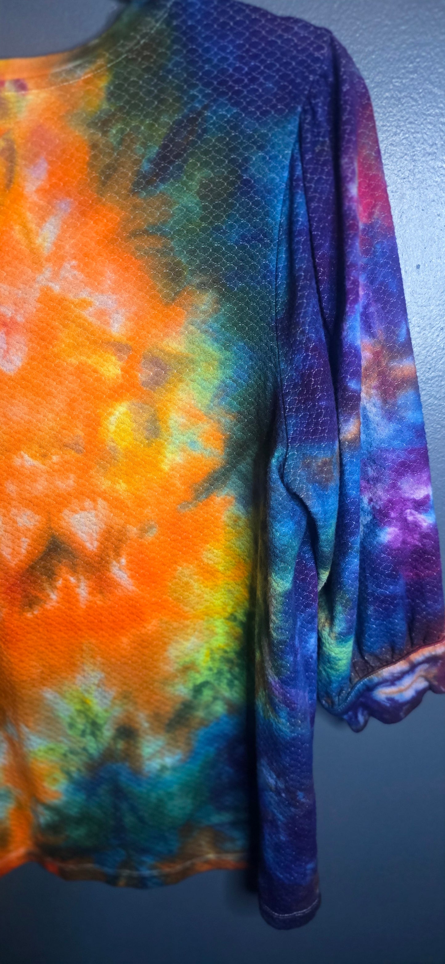 Time and Tru Tie Dye Henley Top XL 16–18 Women’s 3/4 Sleeve Multicolor