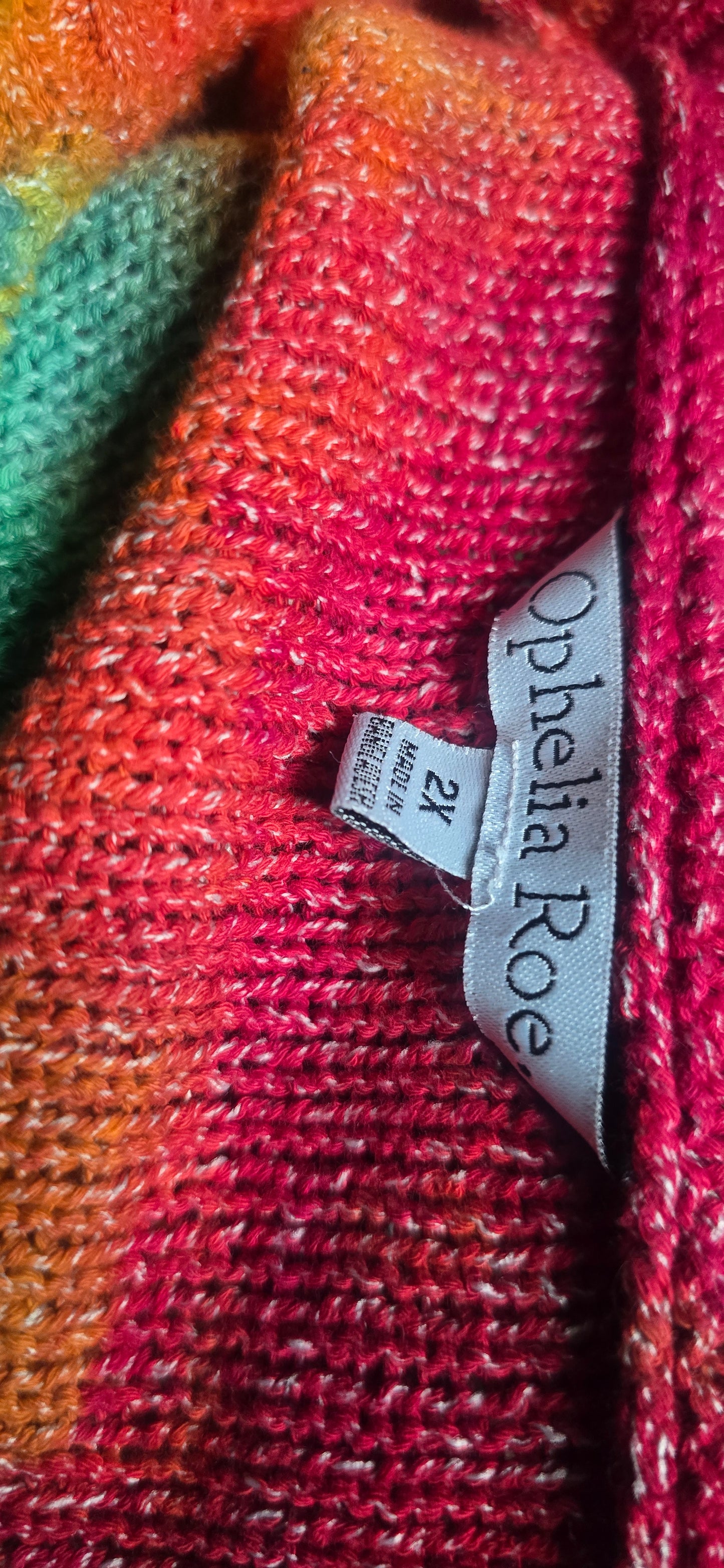 π RAINBOW DREAM KNIT VEST β SIZE 2X (Ophelia Roe)