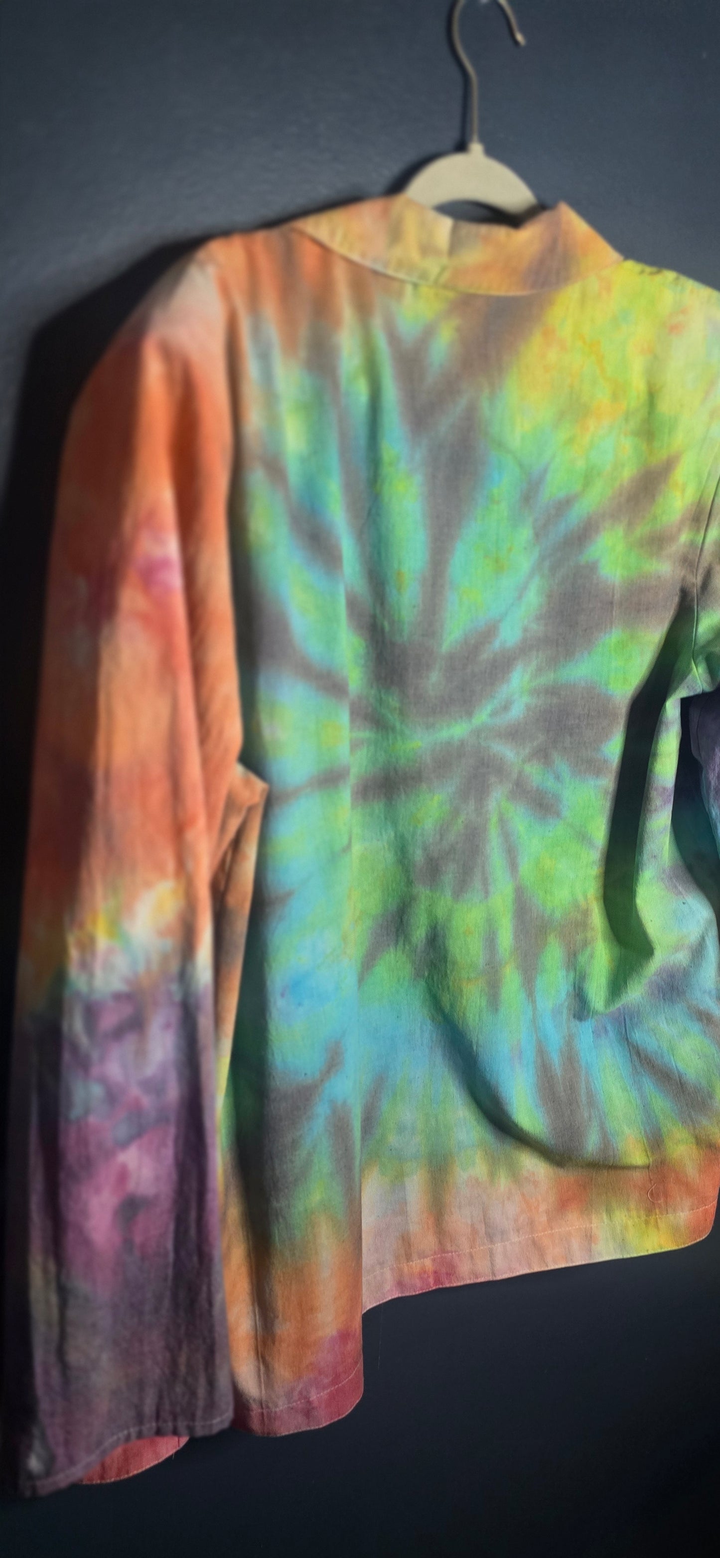 🌈 Watercolor Tie-Dye Amanda West Blazer – Size Large