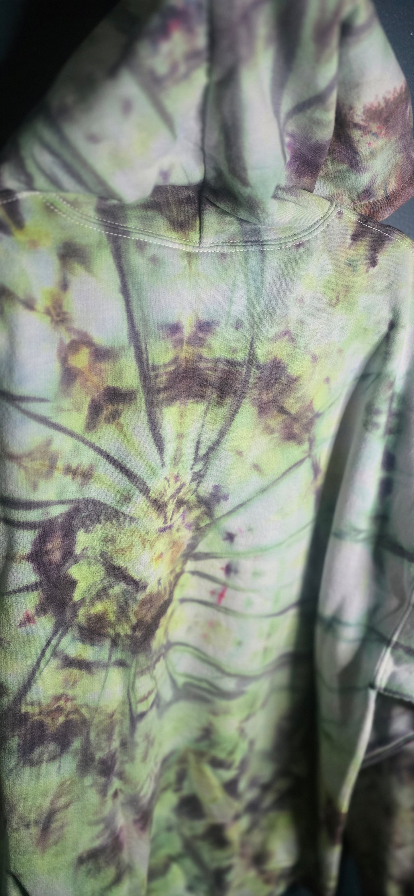 Gildan Tie Dye Pullover Hoodie XL Heavy Blend Green Purple Earth Tone Sweatshirt NEW