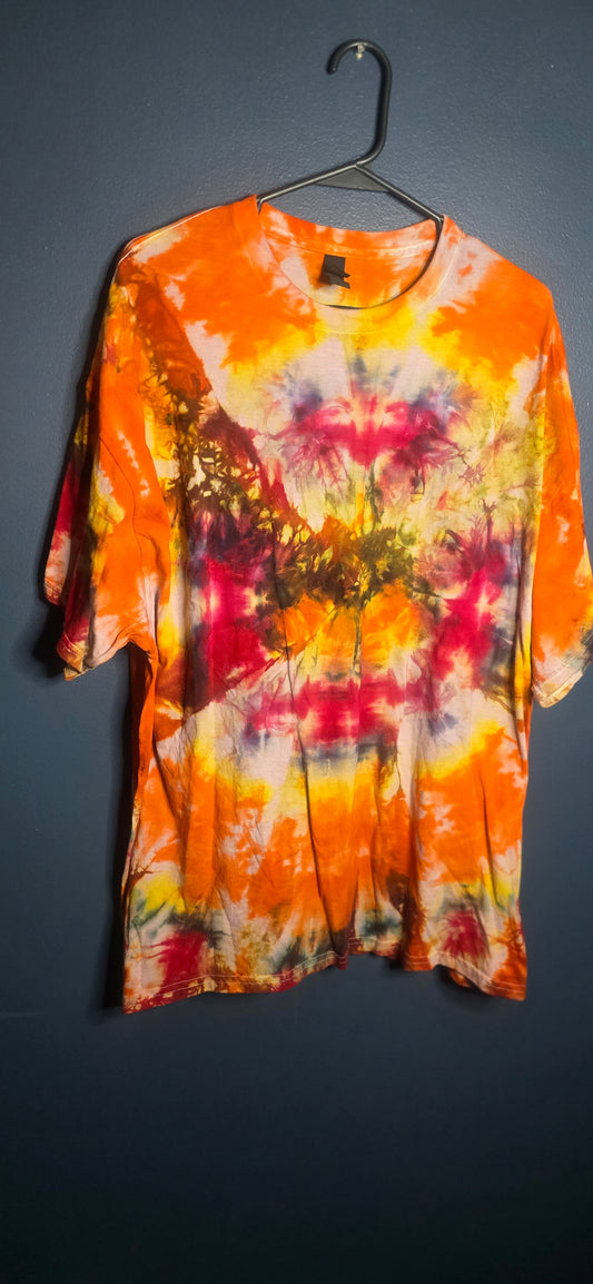 🔥 Sunburst Ember Tie-Dye Tee – Size 2XL