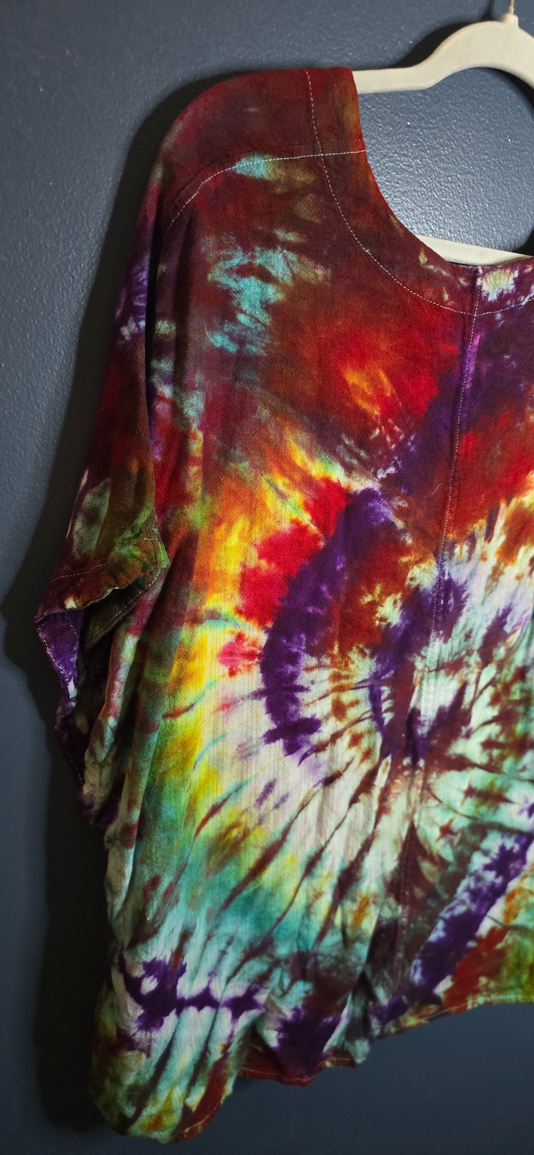 🌈 Hand-Dyed Button-Front Top – Time & Tru 3XL