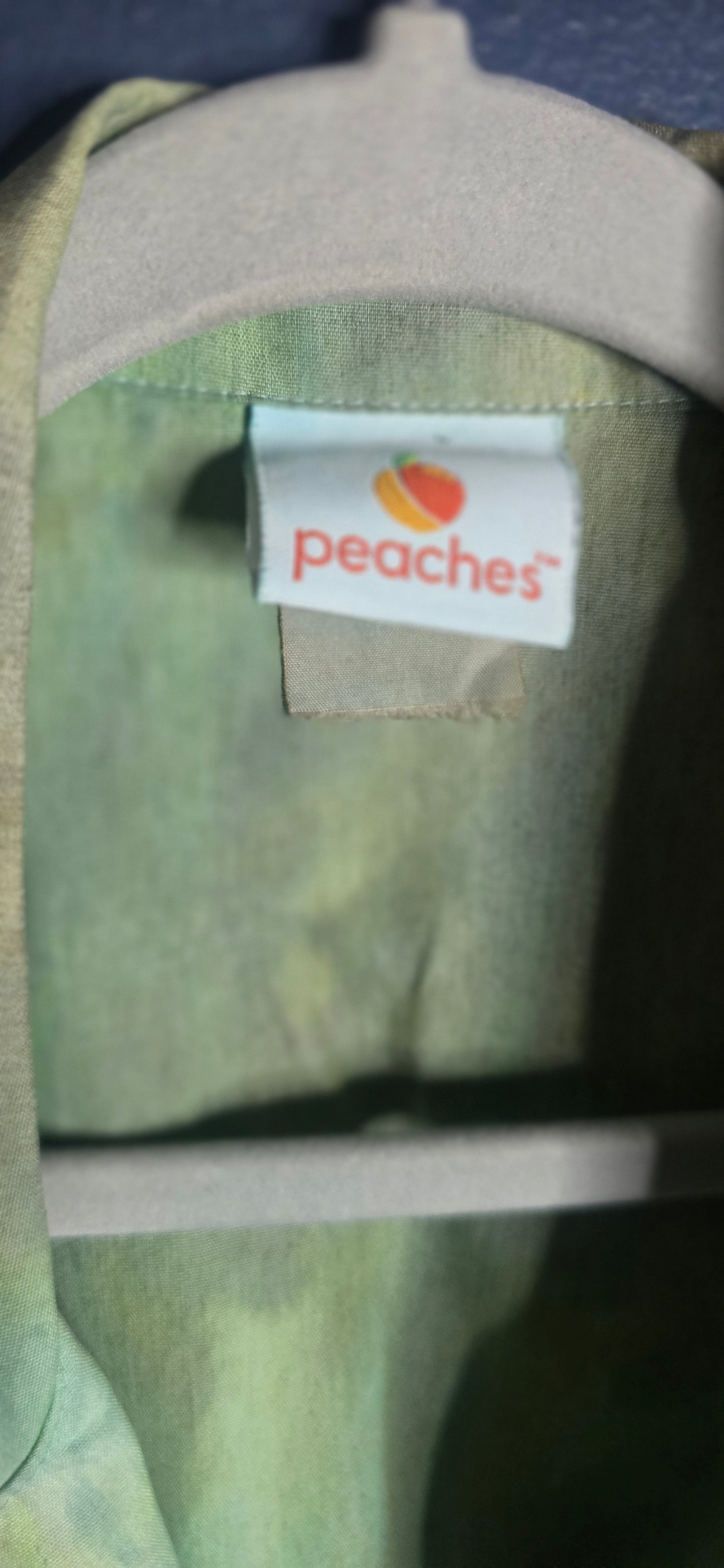 Peaches Tie Dye Blazer Jacket Women’s Large Green Button Front