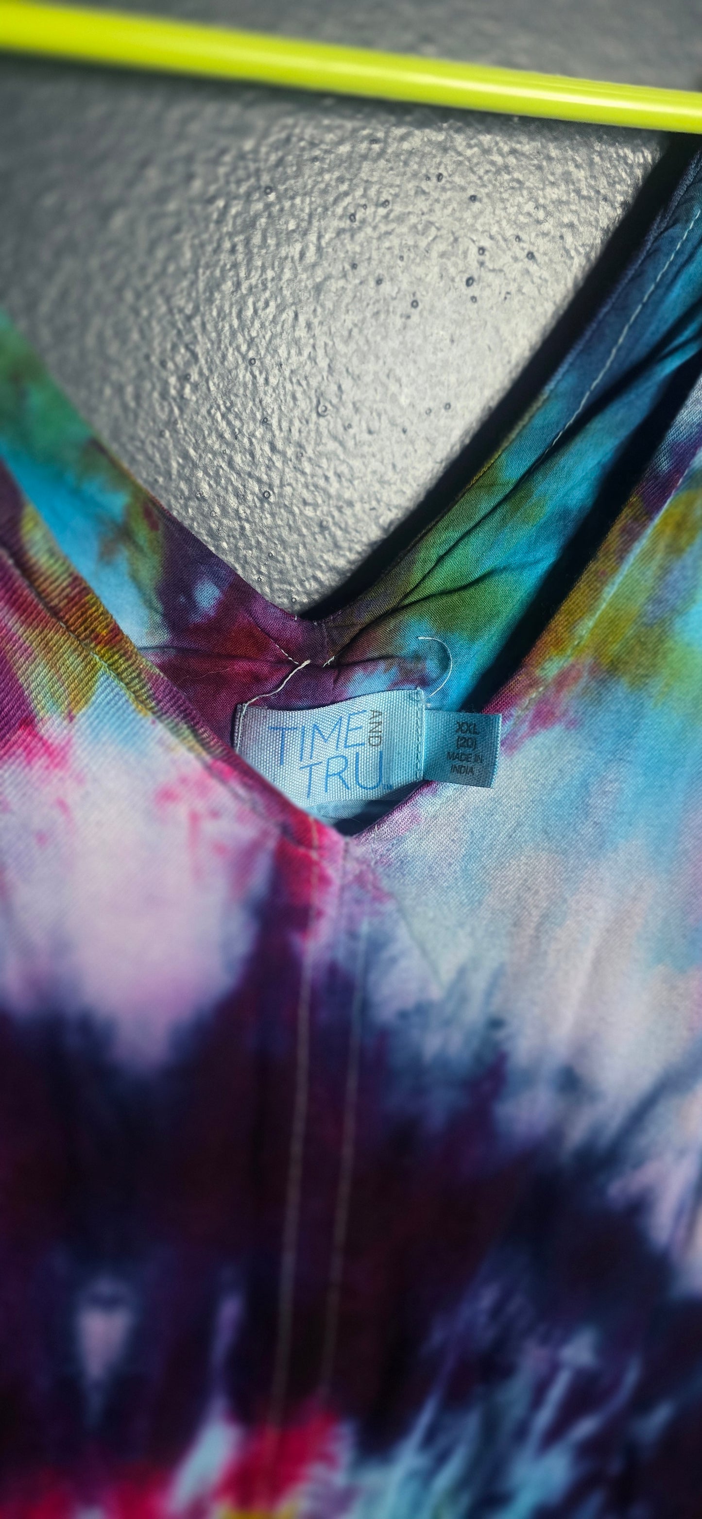 Time & Tru XXL Tie Dye Dress – Hand Dyed Ice Dye Rainbow Sleeveless Summer Dress