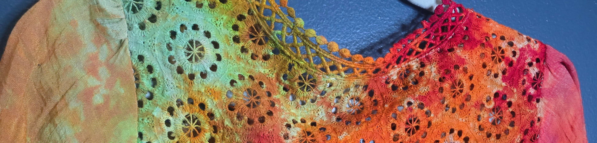 🔥 Sunburst Boho Lace Blouse – John Paul Richard Medium – $45