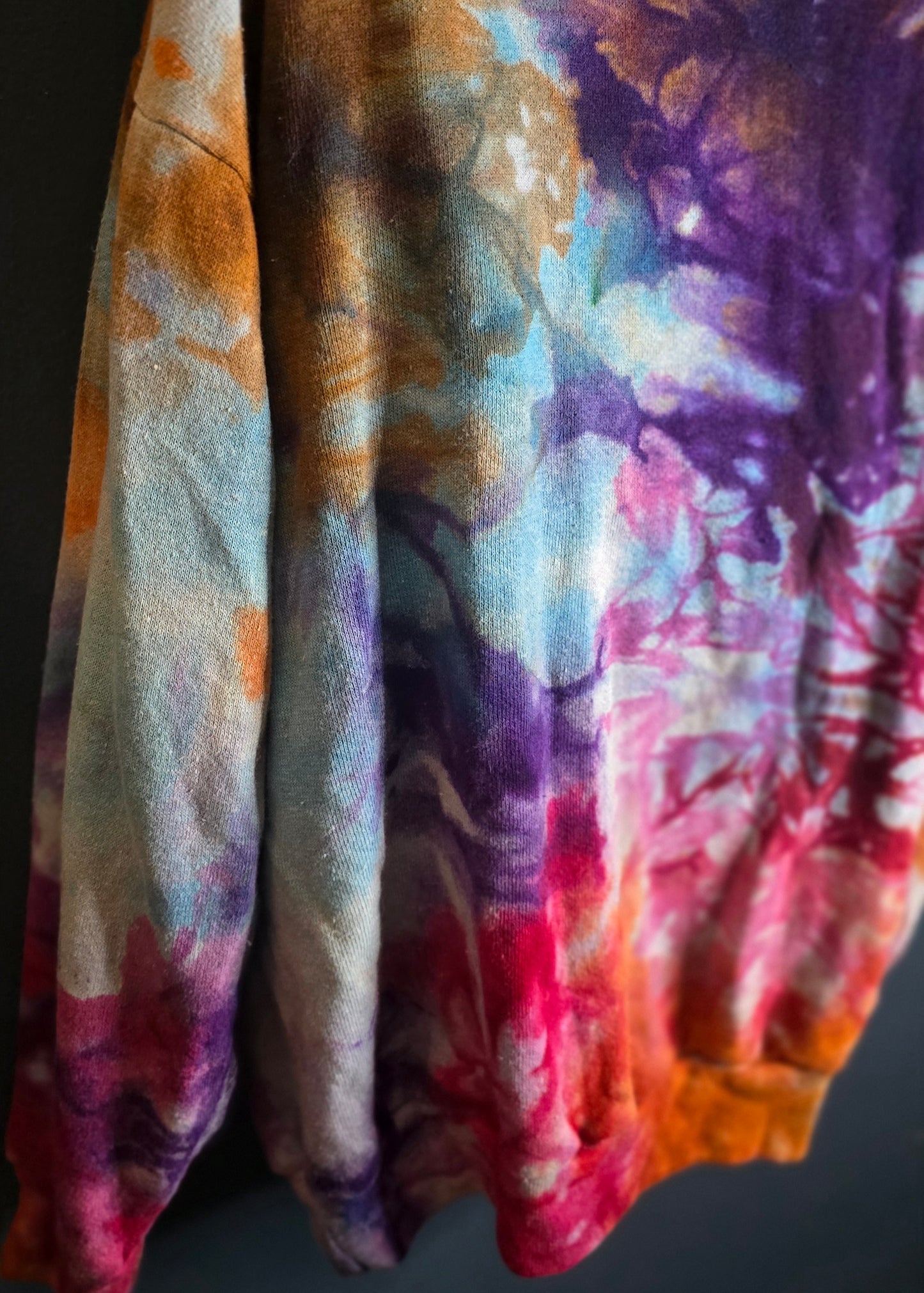 Upcycled hemp cotton sweater hand dyed in earth tones size M