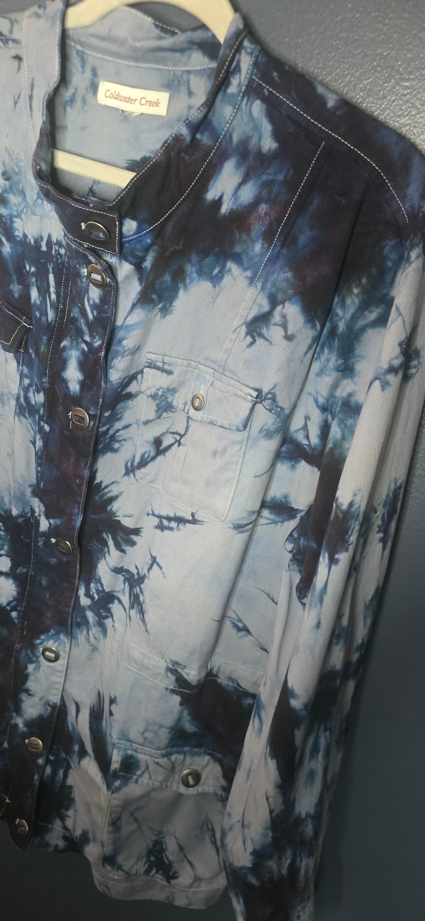 Upcycled Coldwater Creek Utility Jacket – Size 3XL 💙🖤