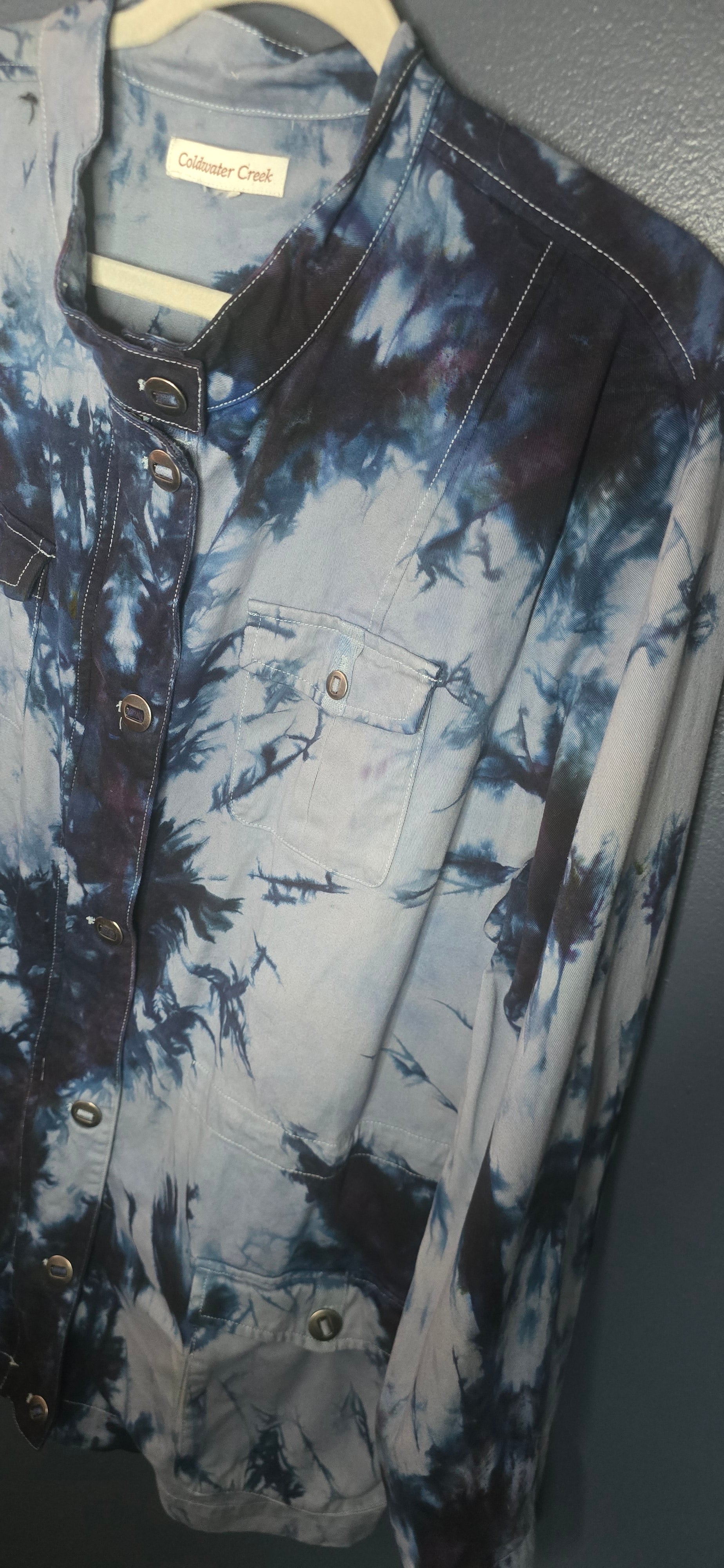 Upcycled Coldwater Creek Utility Jacket – Size 3XL 💙🖤