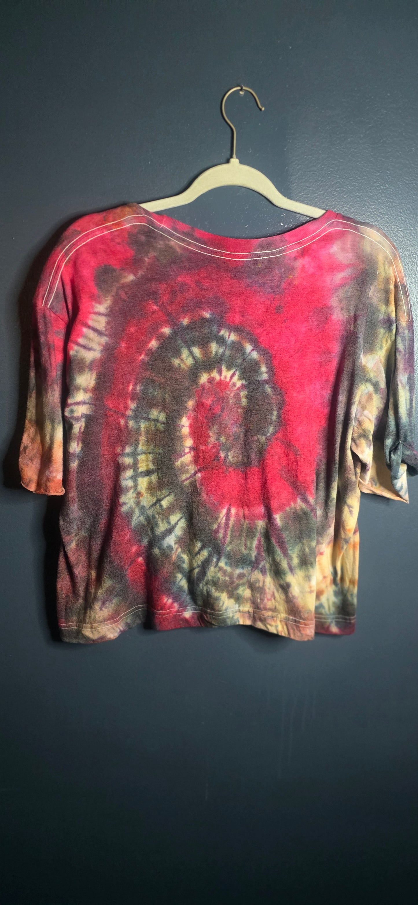 Tie Dye Spiral Crop Tee XL Women’s Short Sleeve Multicolor