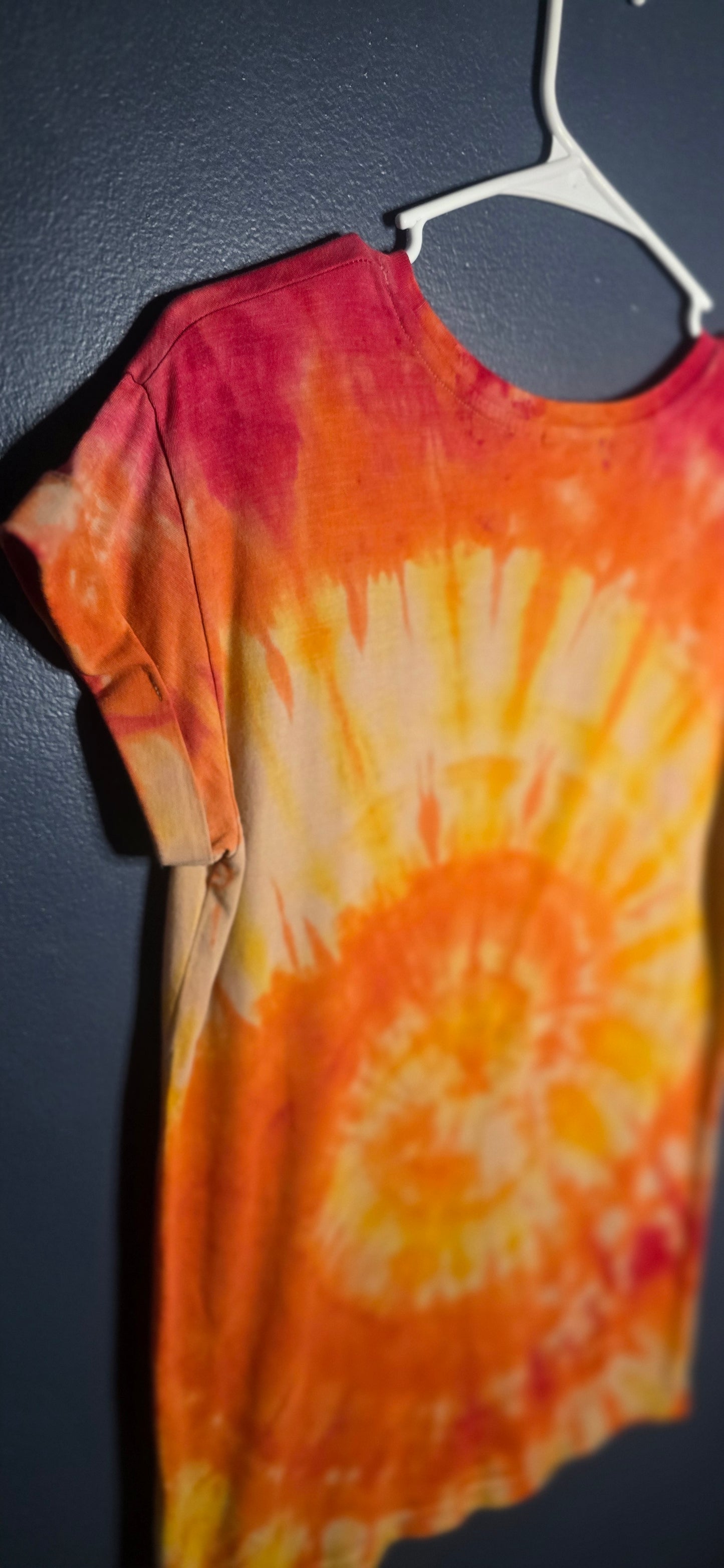 🌀 Hand-Dyed Sunbeam Spiral Tee (Size XS)