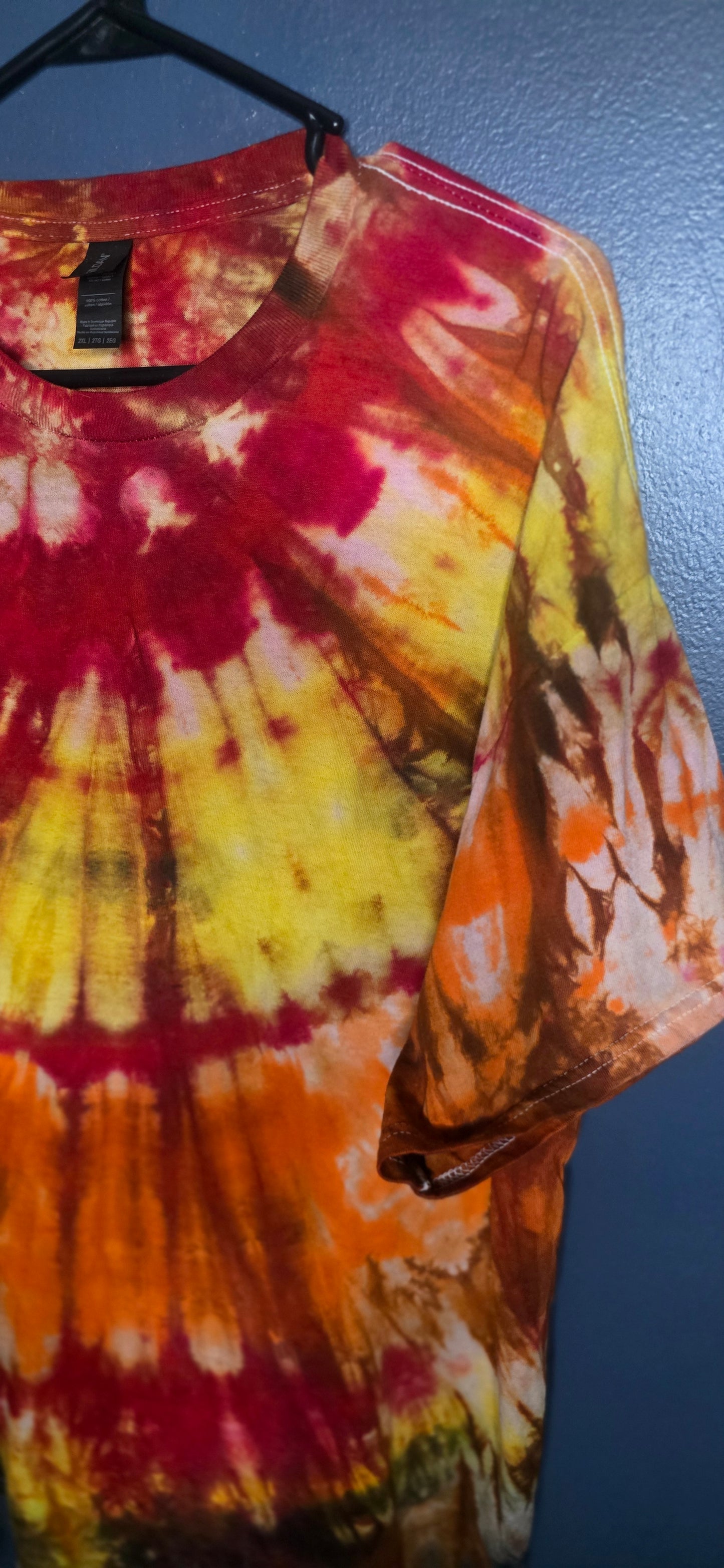 🌀 Hand-Dyed Firestorm Tie Dye Tee (Size 2XL)