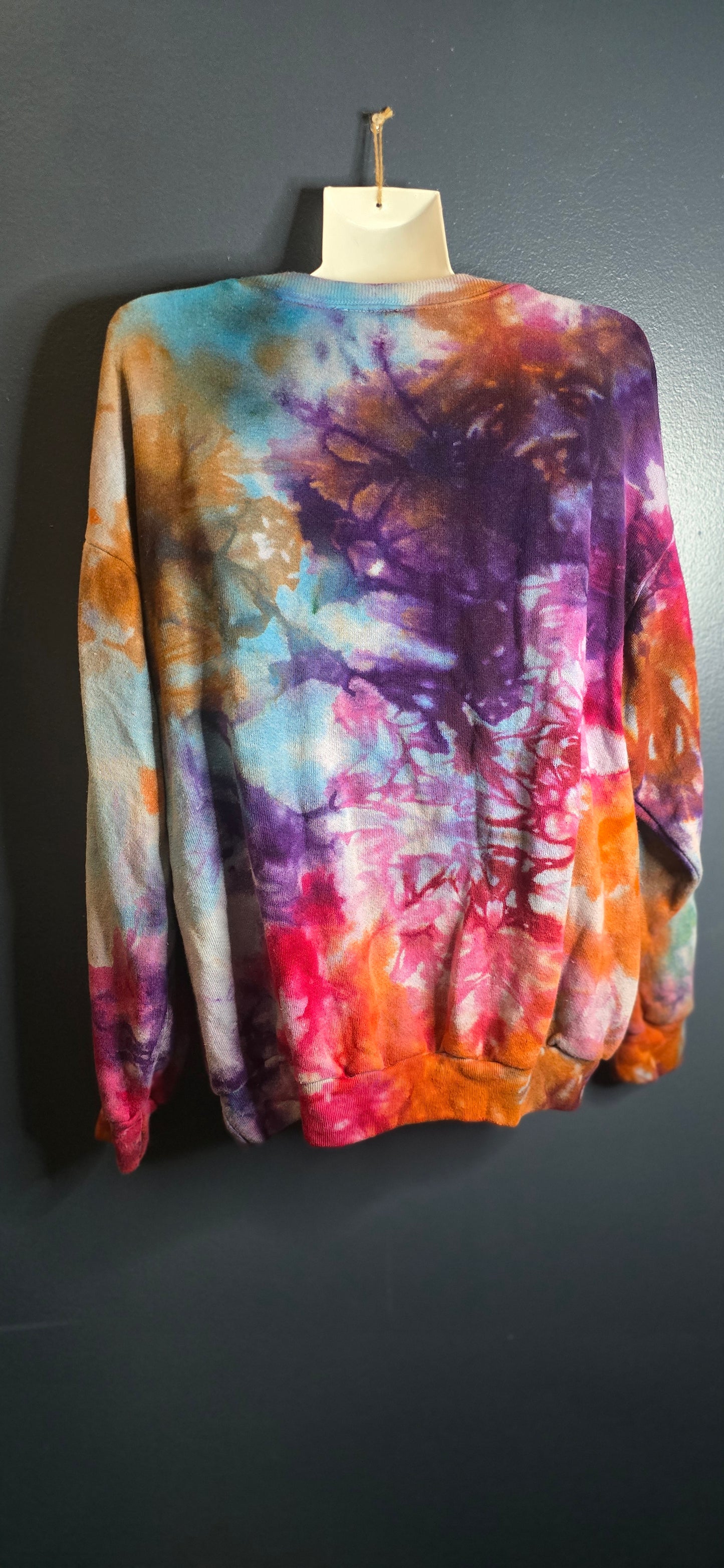 Upcycled hemp cotton sweater hand dyed in earth tones size M