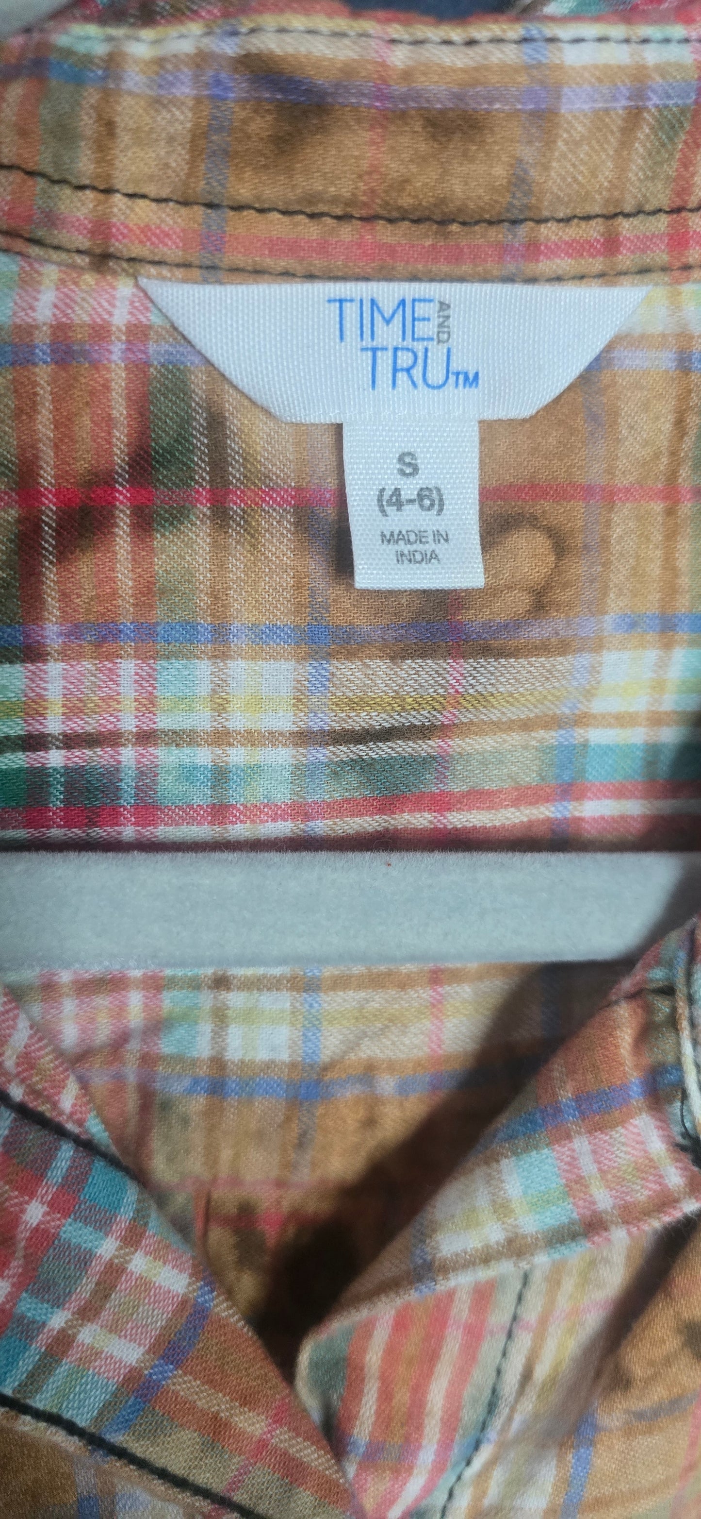 Time & Tru Color-Removed Flannel – Size Small 🍂🔥