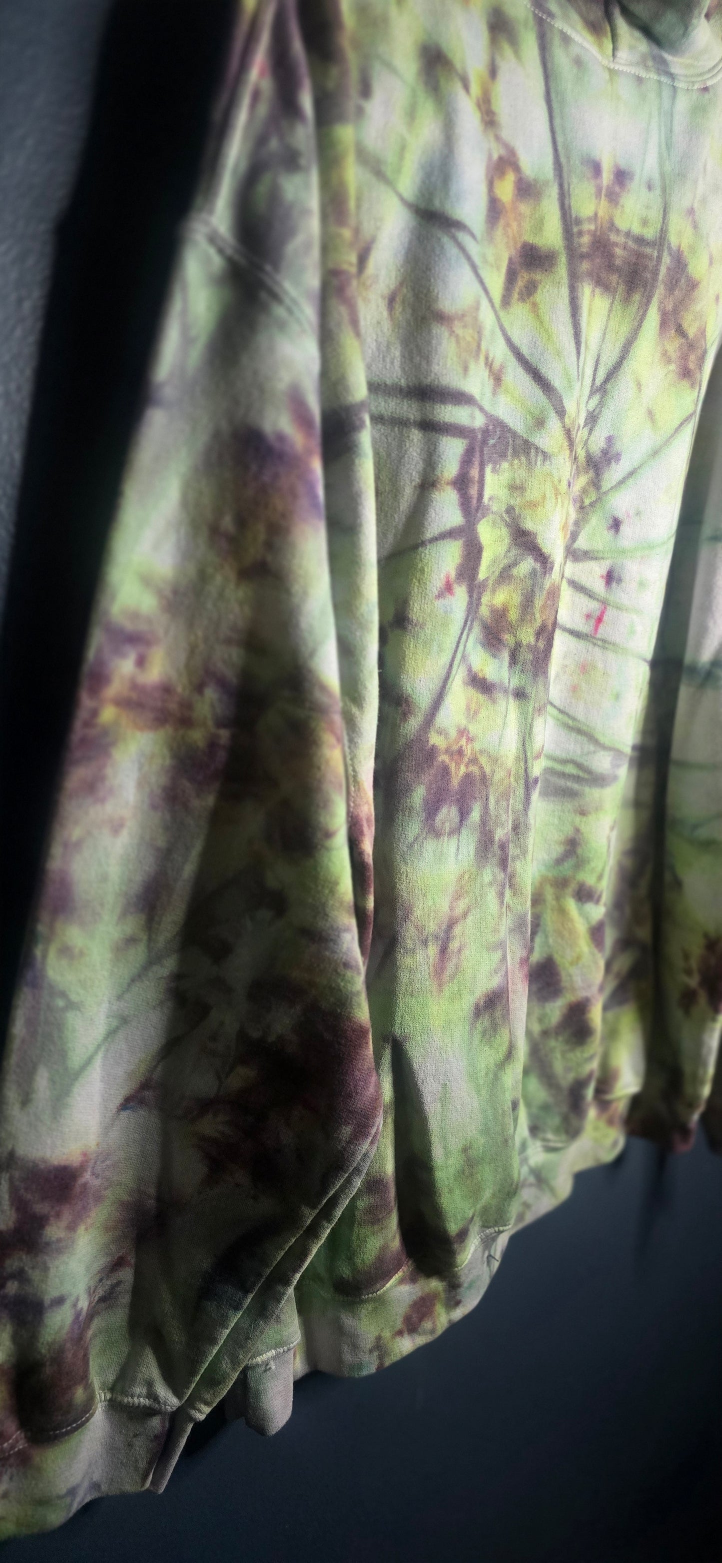 Gildan Tie Dye Pullover Hoodie XL Heavy Blend Green Purple Earth Tone Sweatshirt NEW