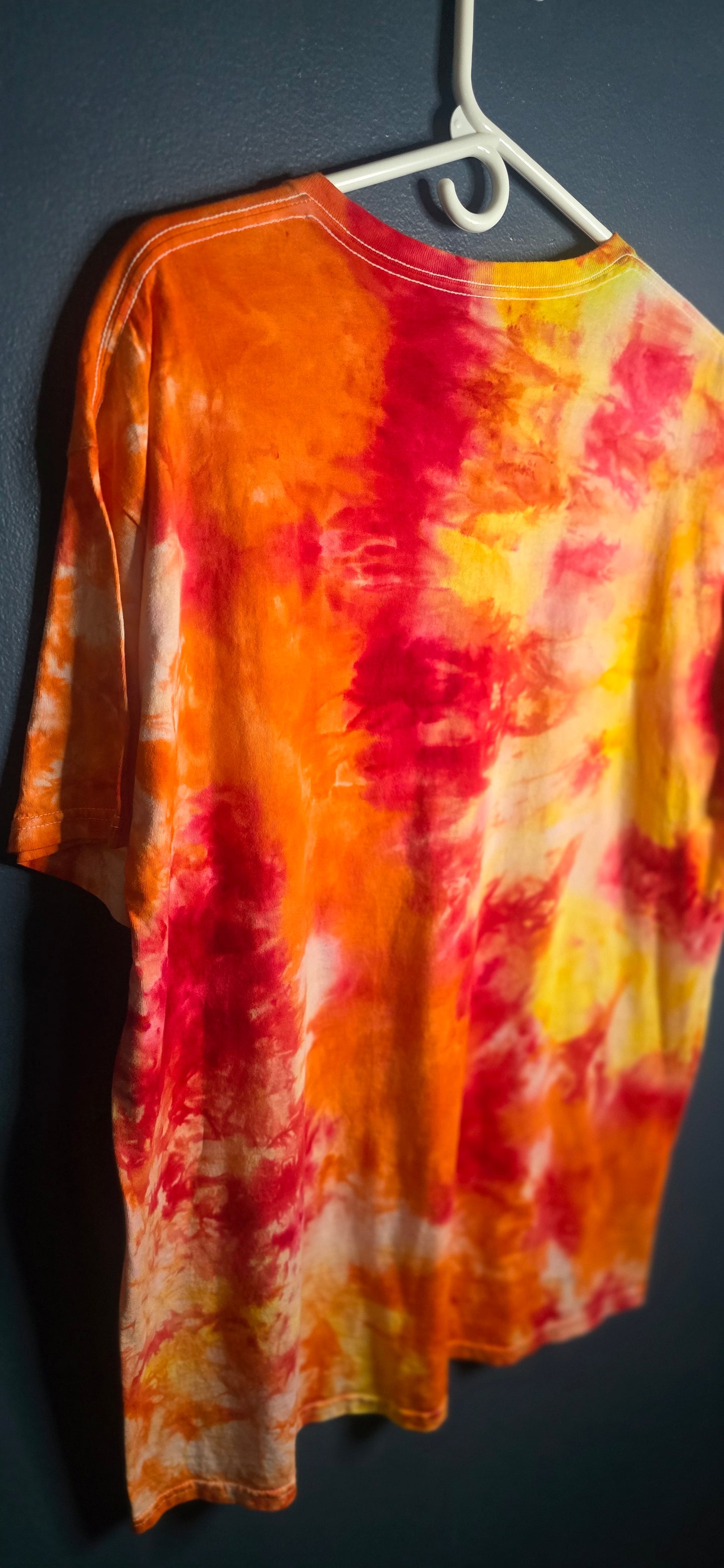 Fruit of the Loom HD Cotton Tie Dye Tee XL Unisex Orange Red Yellow