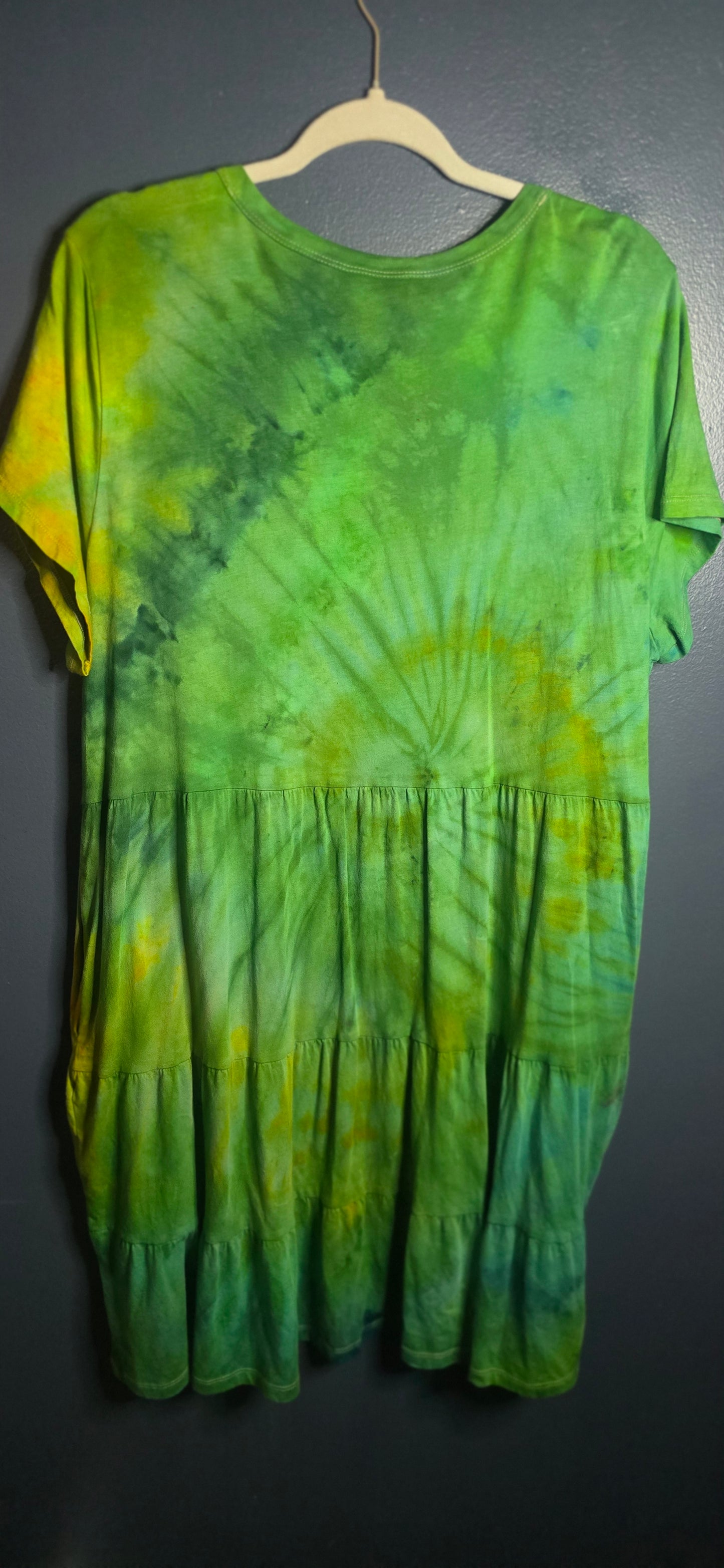 🌿 Hand-Dyed Tiered Dress – Size XXL (20)