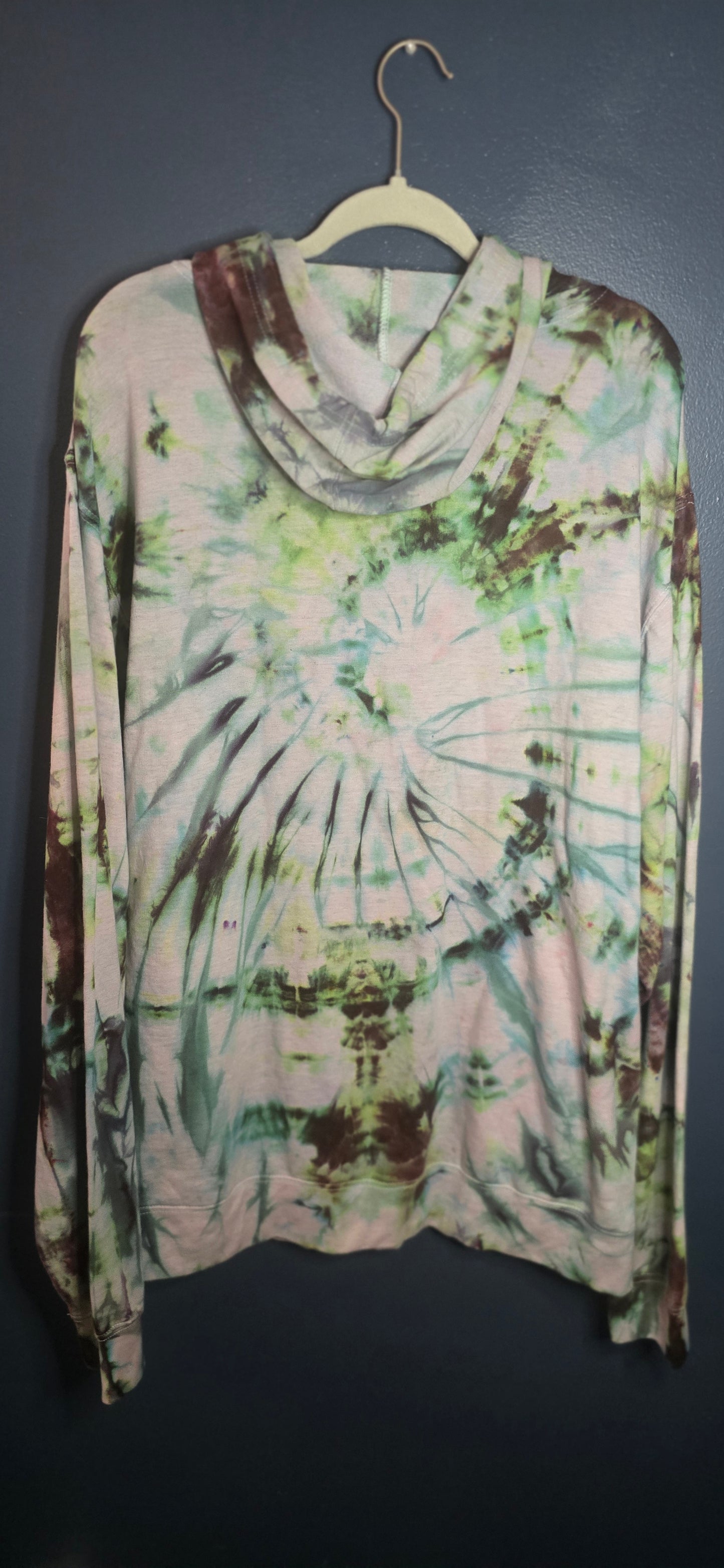 3XL – Delta Fleece Hand-Dyed Spiral Hoodie 🌿🤎
