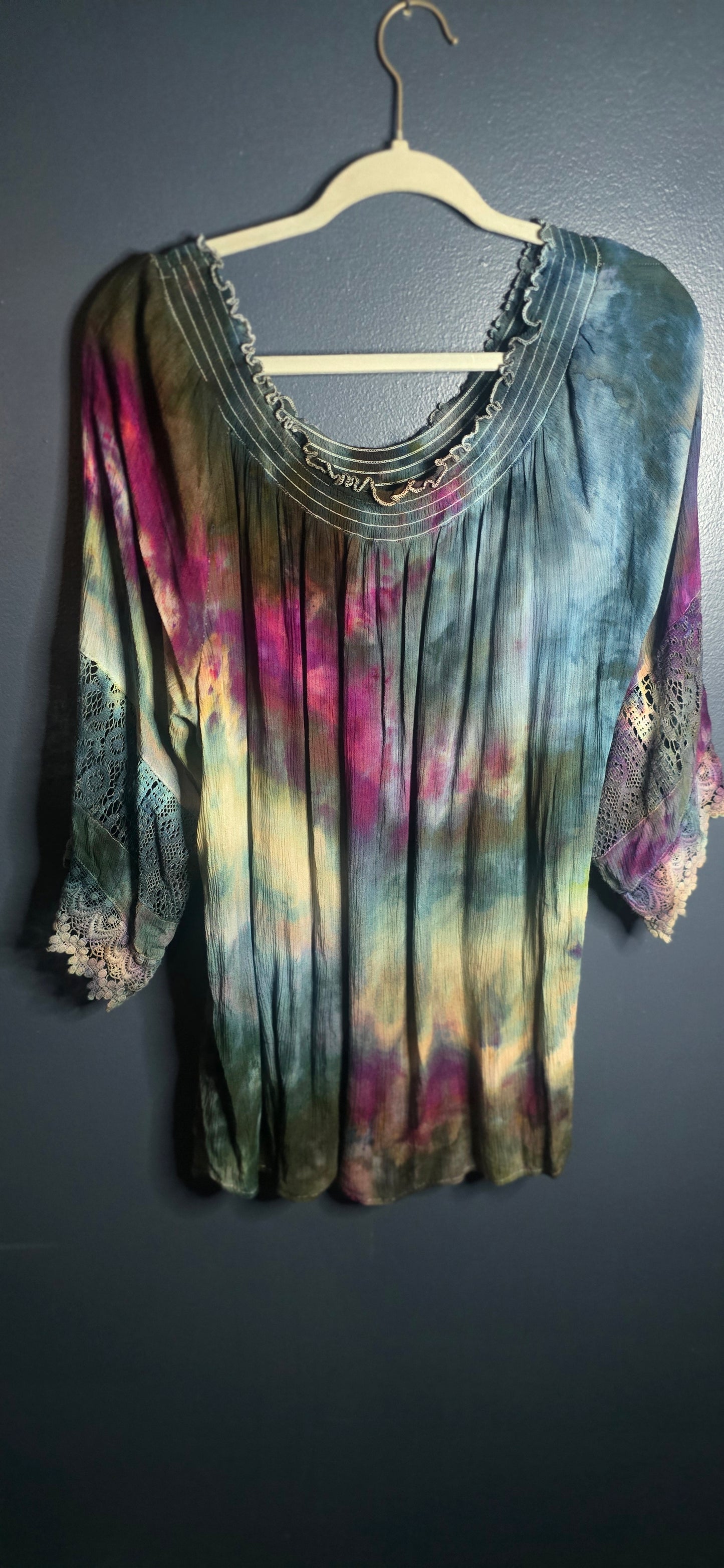 🌈 BOHO AURORA TIE-DYE BLOUSE — SIZE XL