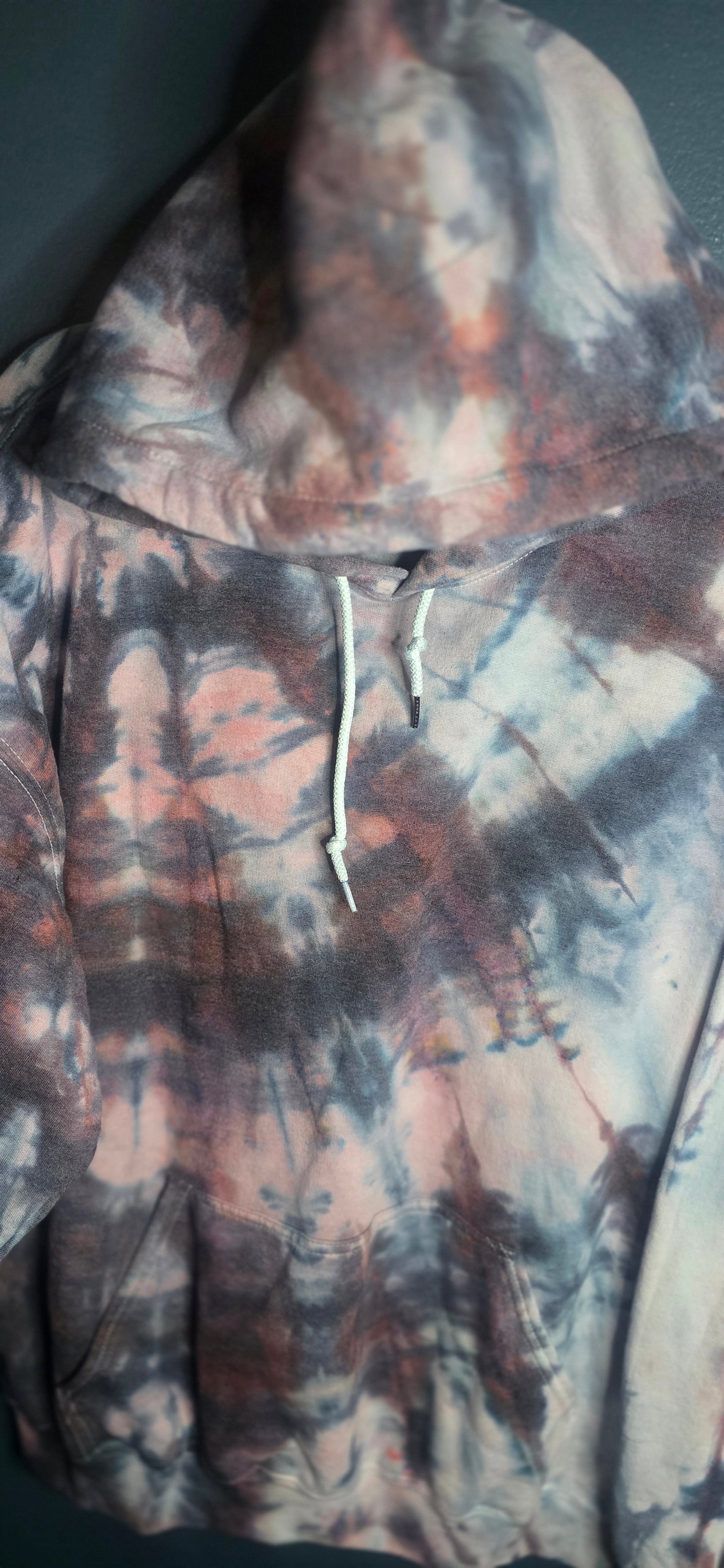 Gildan Tie Dye Pullover Hoodie XL Heavy Blend Green Purple Earth Tone Sweatshirt NEW