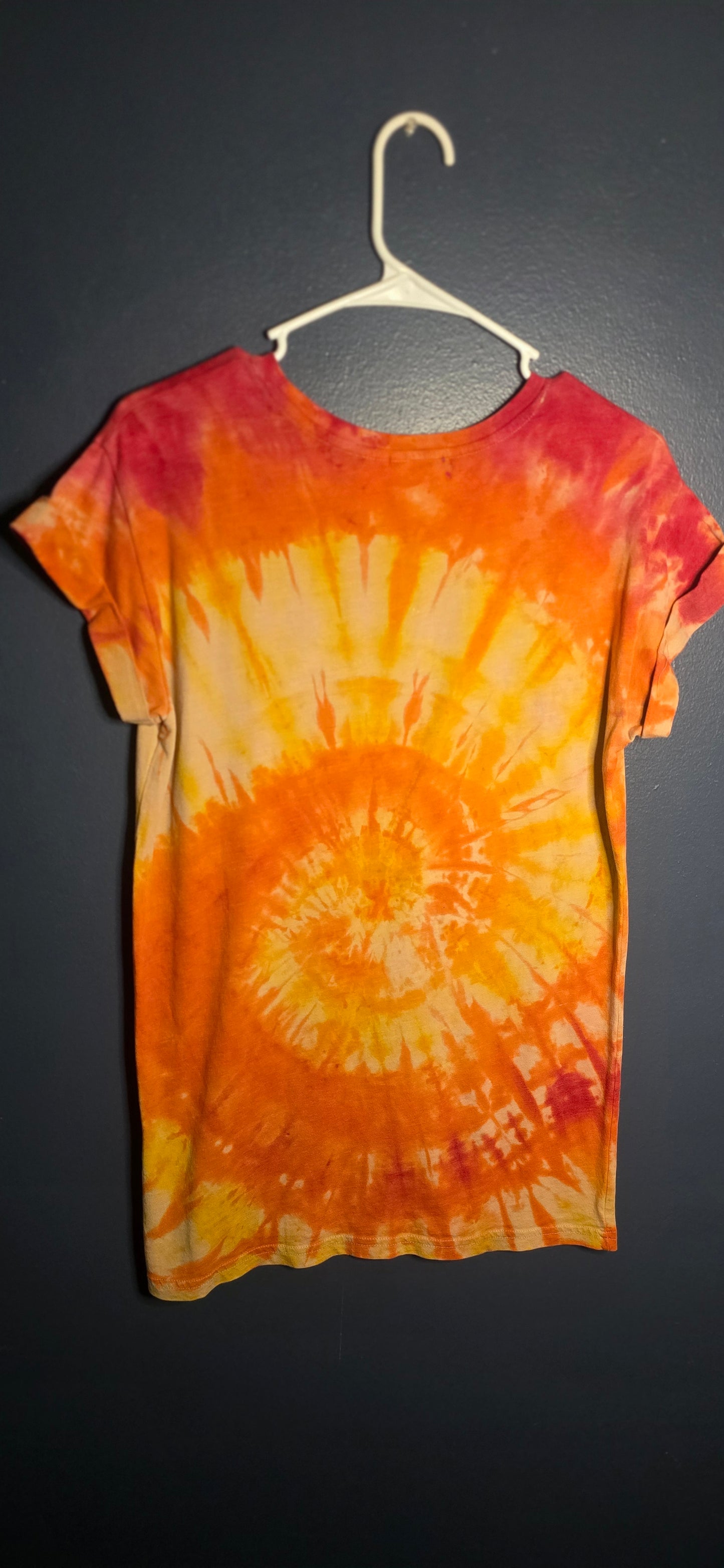 🌀 Hand-Dyed Sunbeam Spiral Tee (Size XS)