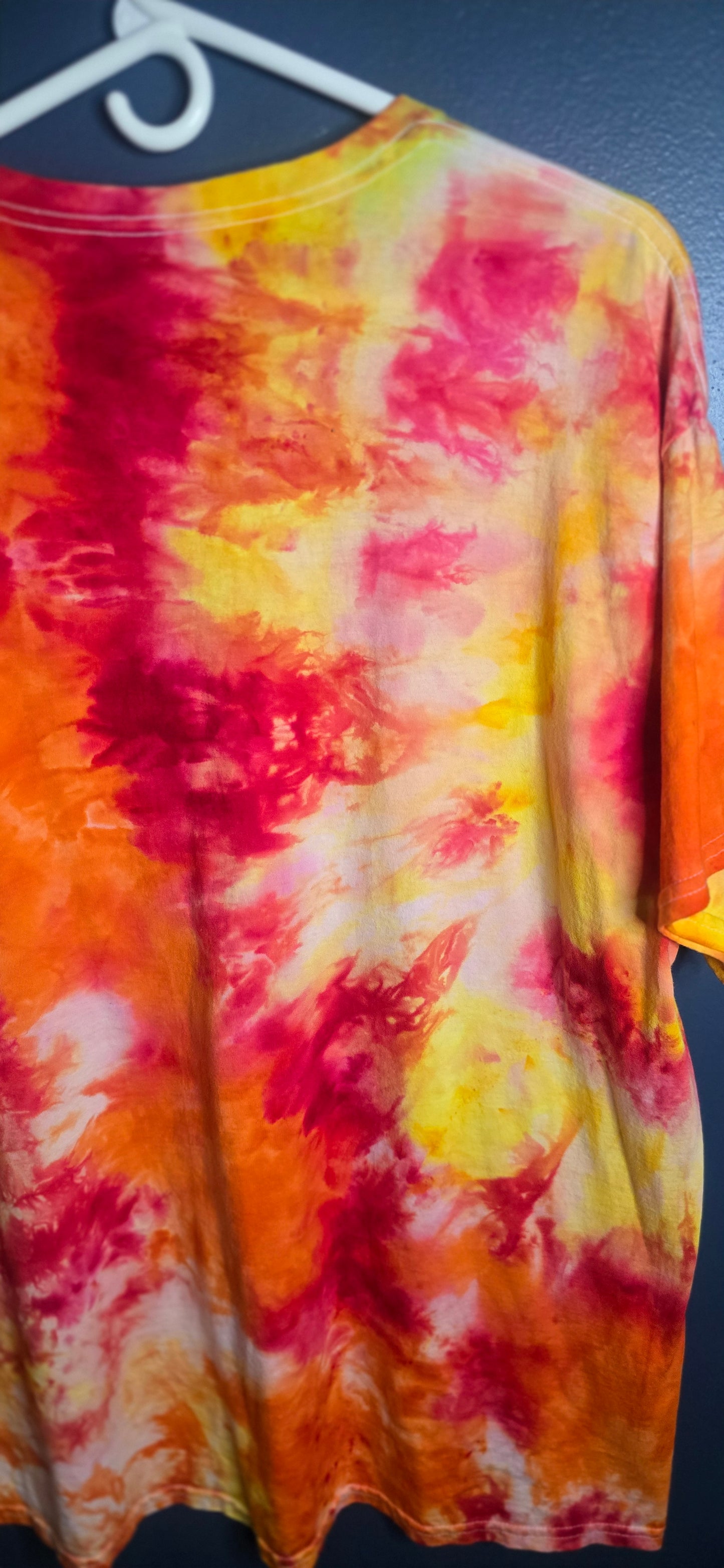 Fruit of the Loom HD Cotton Tie Dye Tee XL Unisex Orange Red Yellow