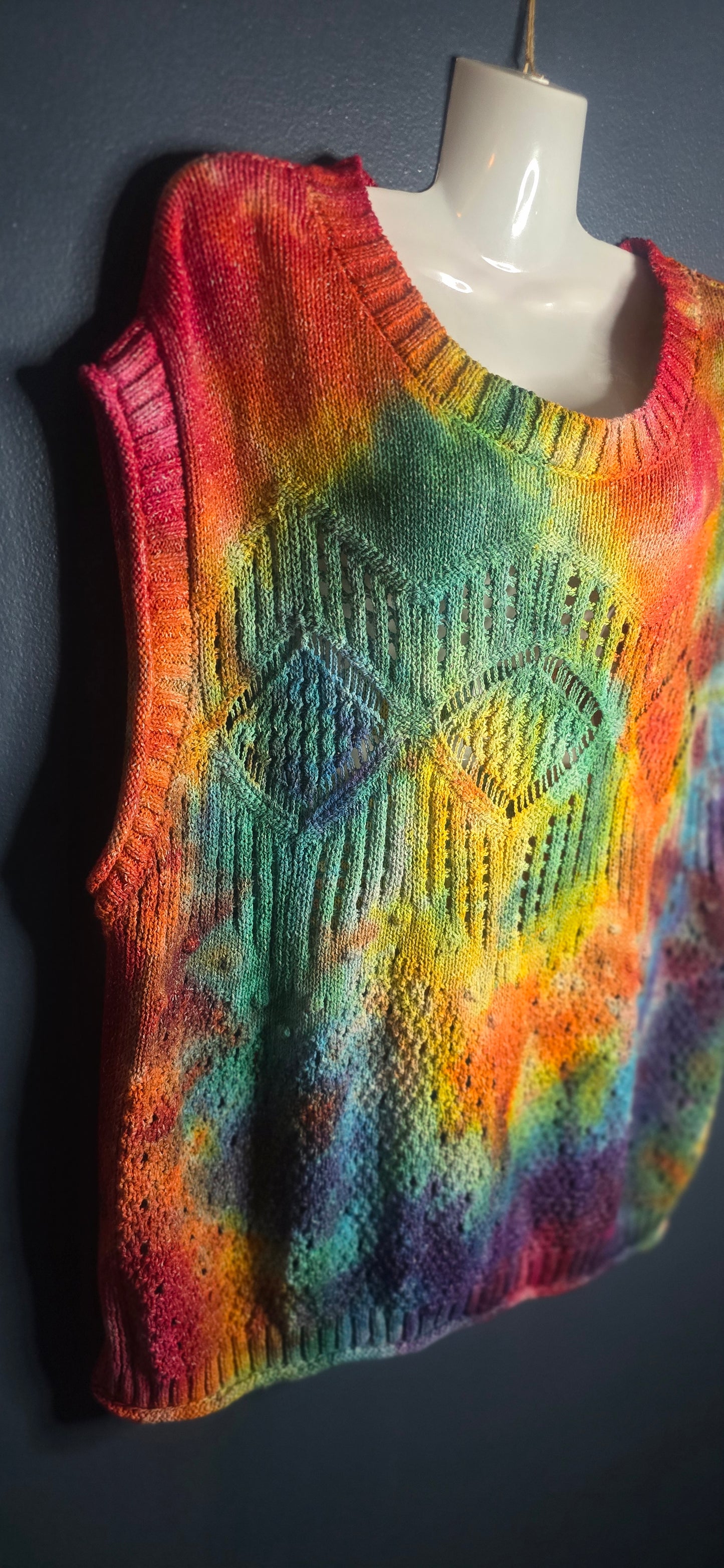 🌈 RAINBOW DREAM KNIT VEST — SIZE 2X (Ophelia Roe)