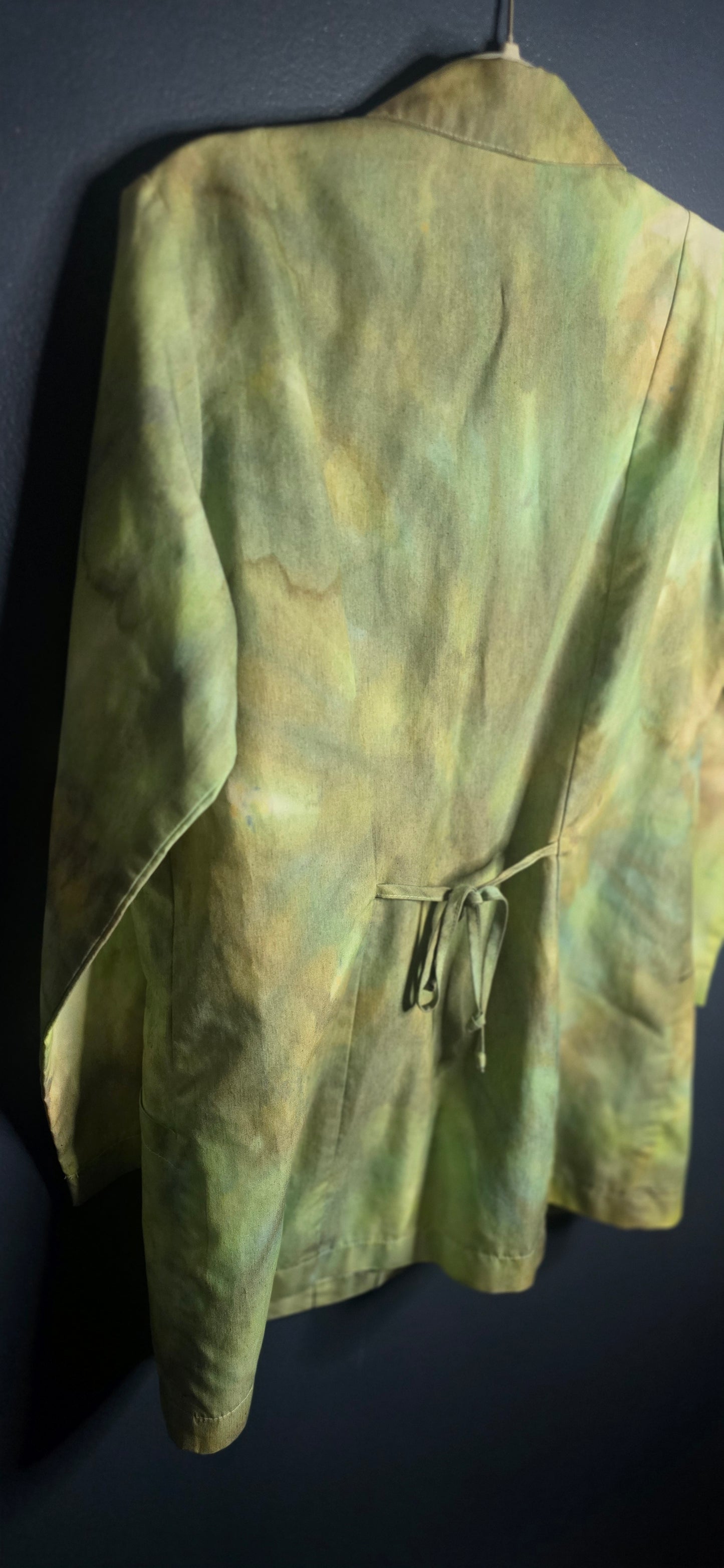 Peaches Tie Dye Blazer Jacket Women’s Large Green Button Front