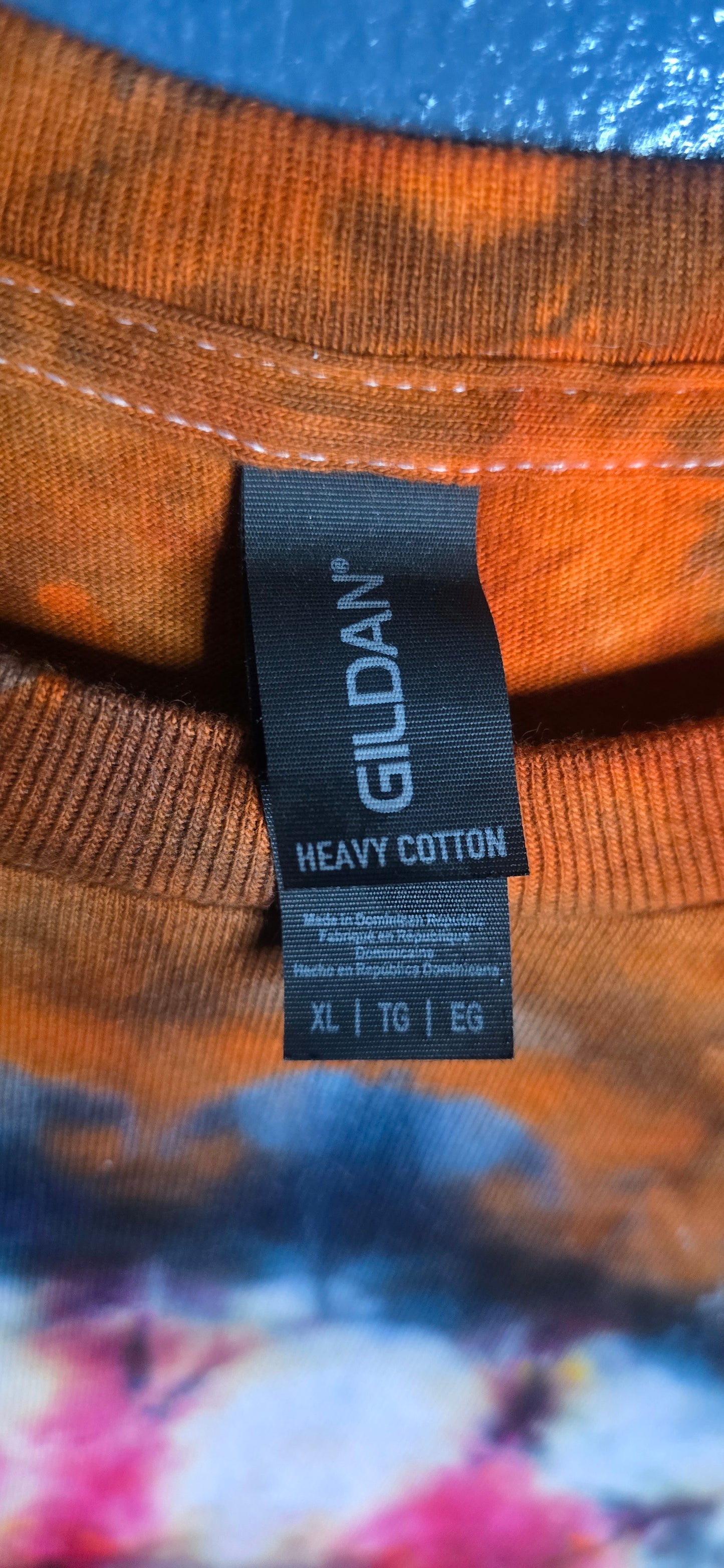 Gildan Tie Dye T-Shirt XL Heavy Cotton Multicolor Spiral Short Sleeve Tee