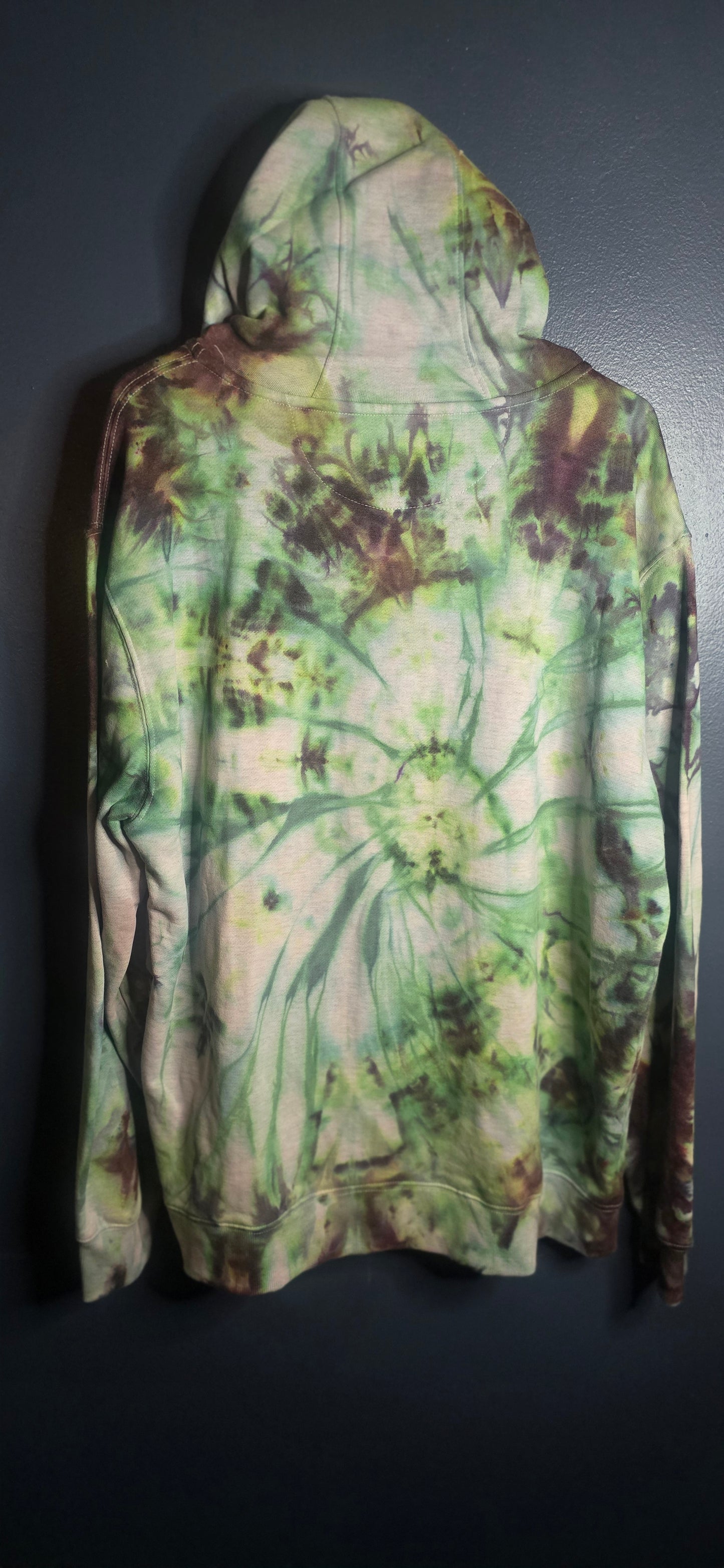 Chaps Tie Dye Zip Up Hoodie XL Green Purple Brown Everyday Fleece Jacket NEW