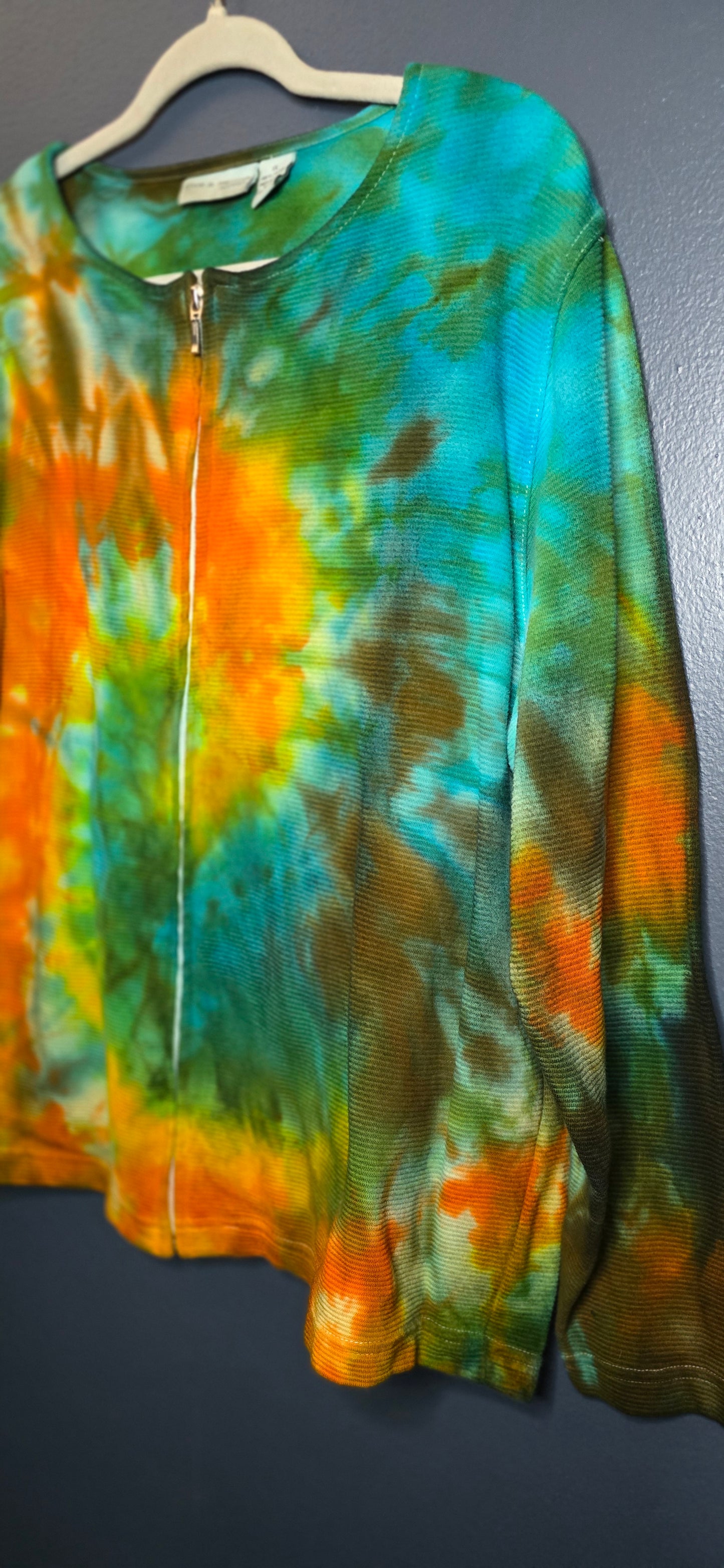 🌈 Hand-Dyed Zip-Up Top – Croft & Barrow Woman 1X