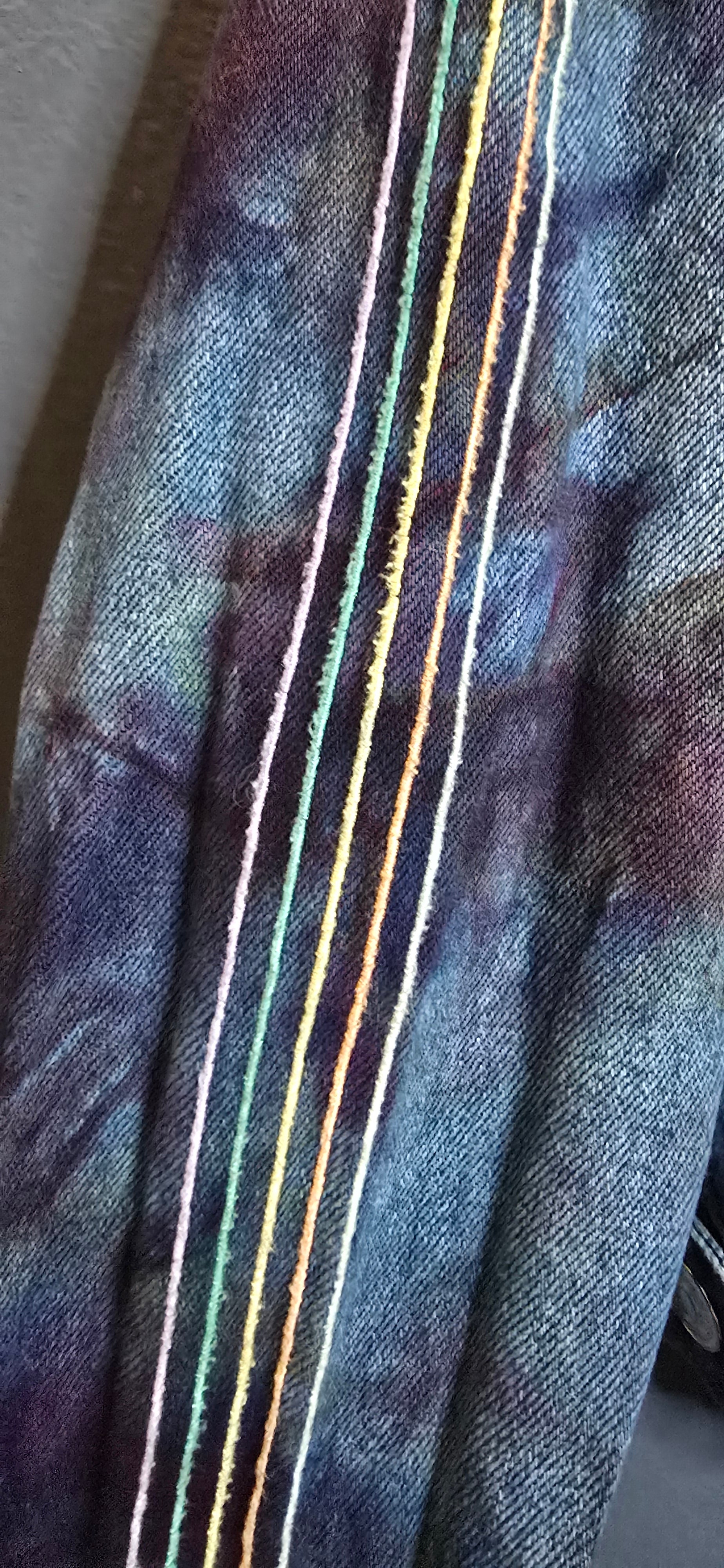 🌈 Upcycled Tie-Dye Cropped Denim Jacket – Size Small