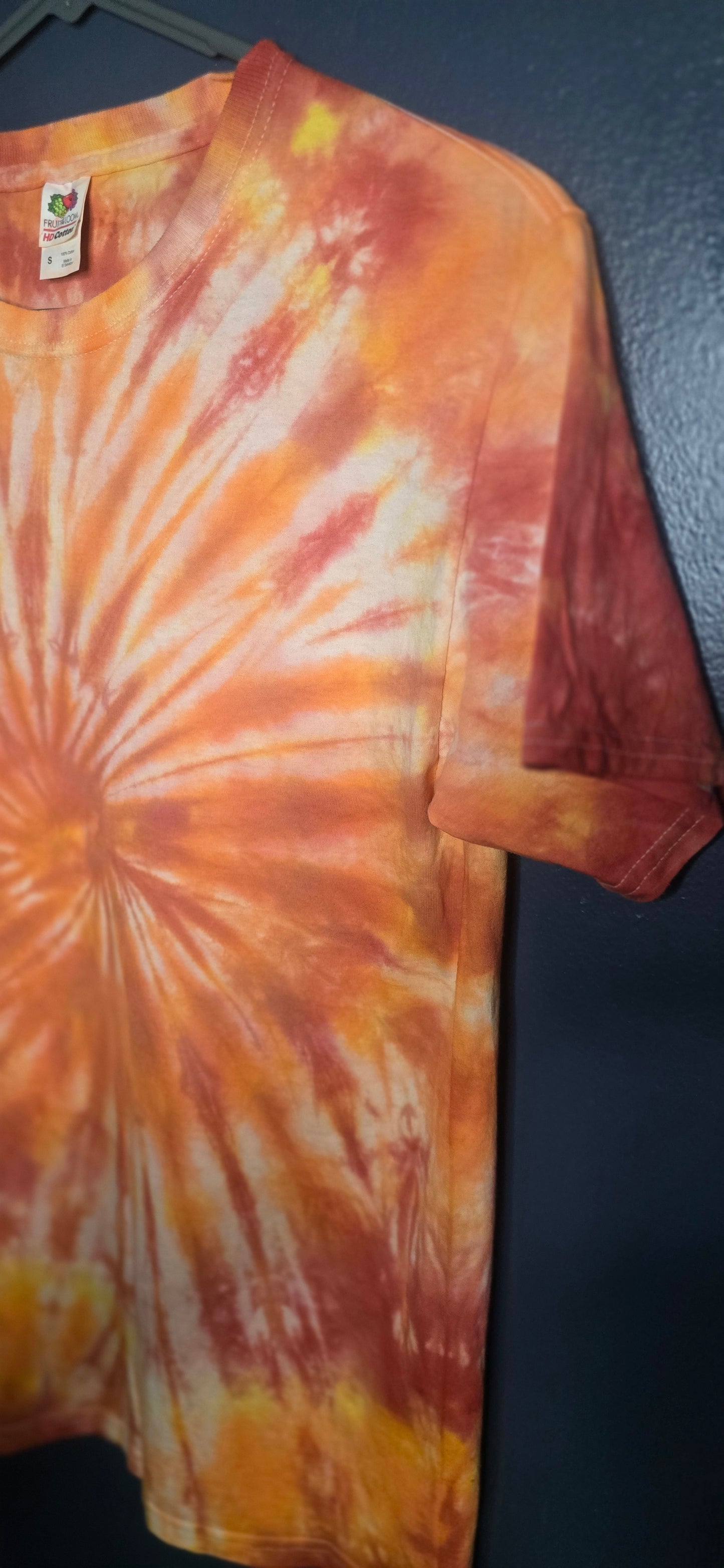 🌀 Hand-Dyed Sunset Swirl Tee (Size Small)
