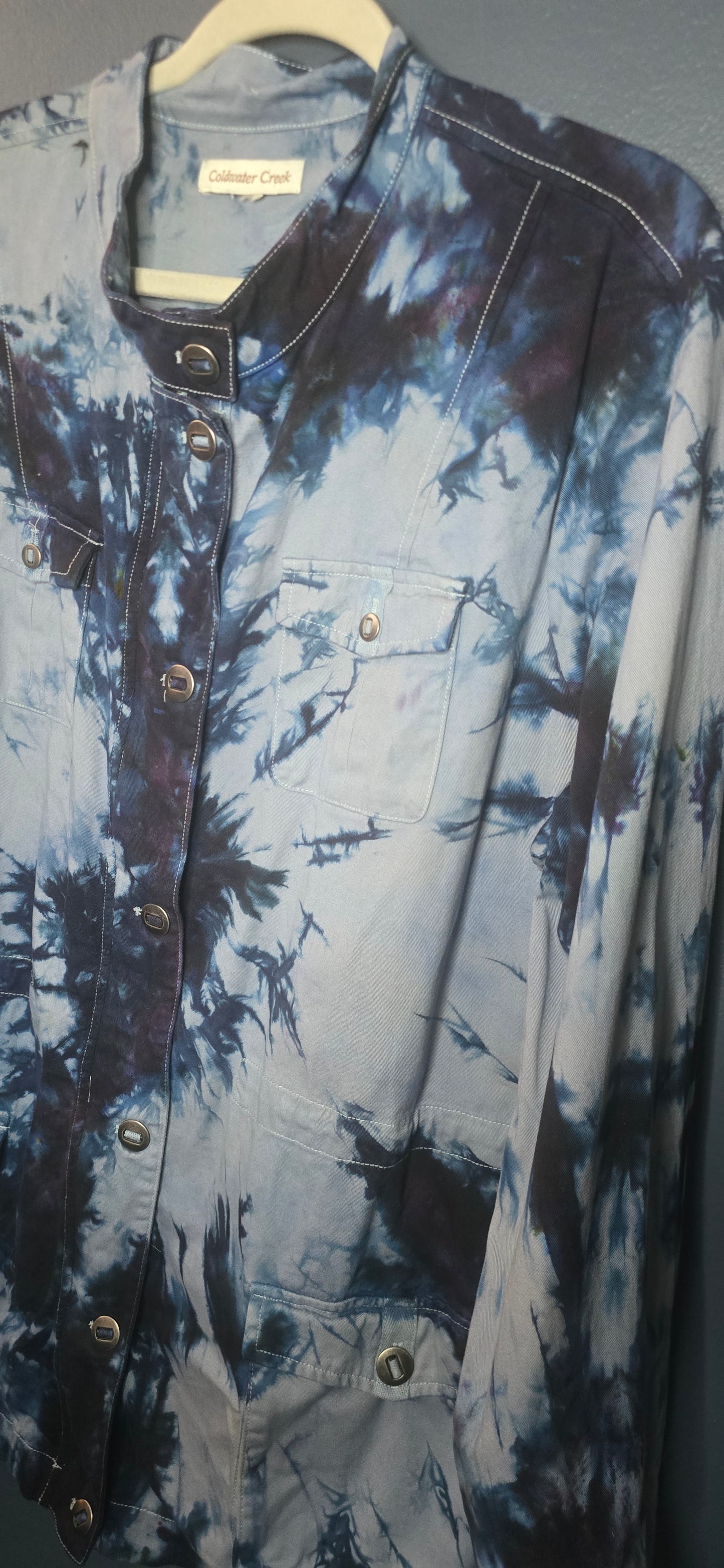 Upcycled Coldwater Creek Utility Jacket – Size 3XL 💙🖤