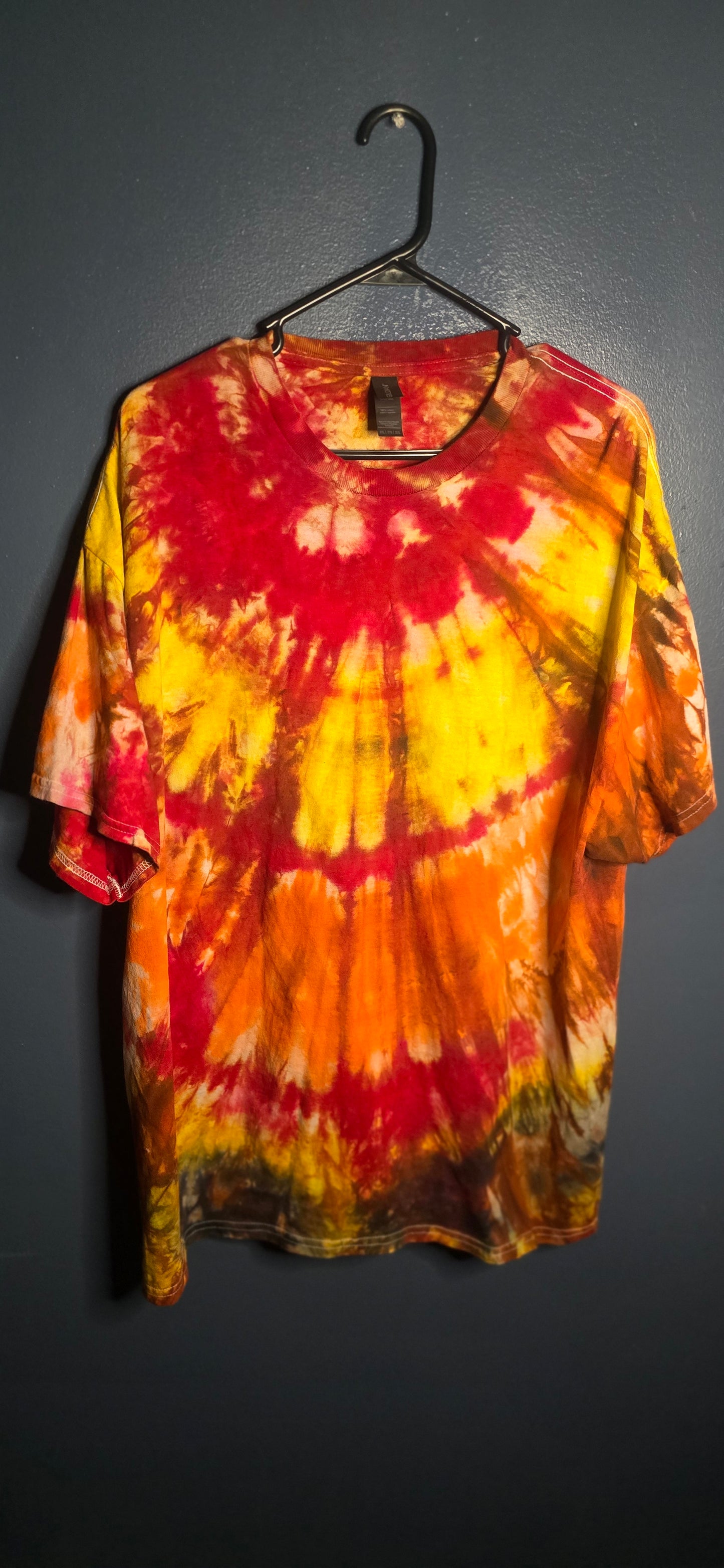 🌀 Hand-Dyed Firestorm Tie Dye Tee (Size 2XL)