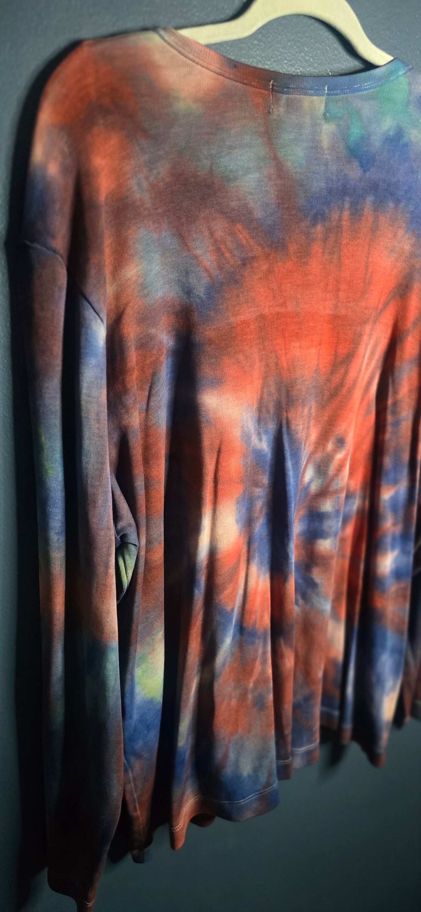 Lands’ End Tie Dye Button Front Cardigan Top Women’s 16W–18W Long Sleeve Multicolor