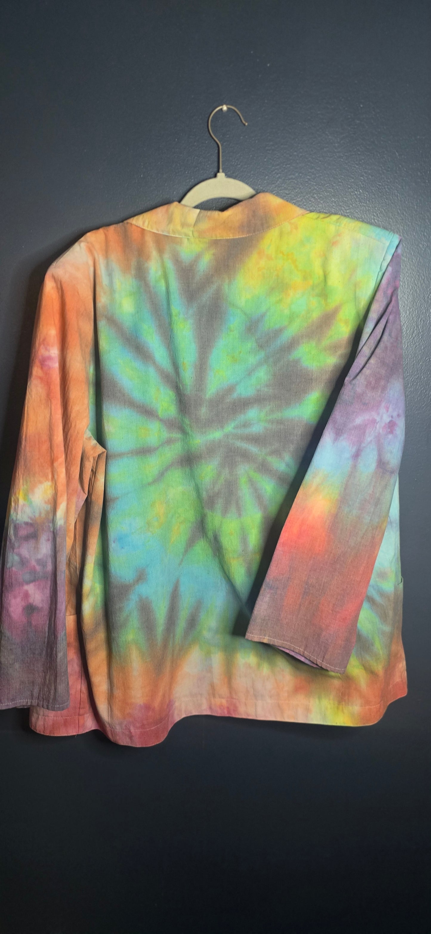 🌈 Watercolor Tie-Dye Amanda West Blazer – Size Large