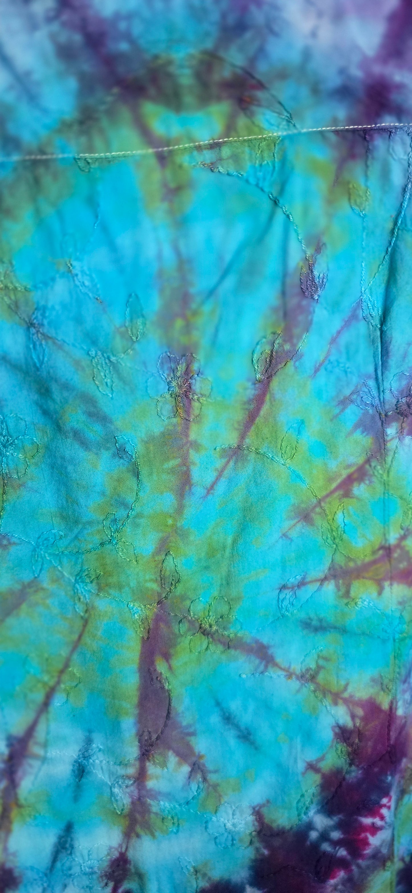 🌈 Hand-Dyed Cotton Button-Up – Size 2X