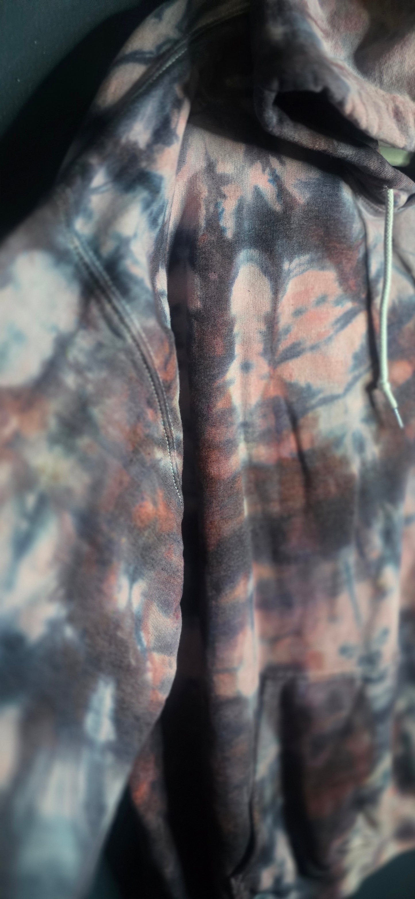 Gildan Tie Dye Pullover Hoodie XL Heavy Blend Green Purple Earth Tone Sweatshirt NEW