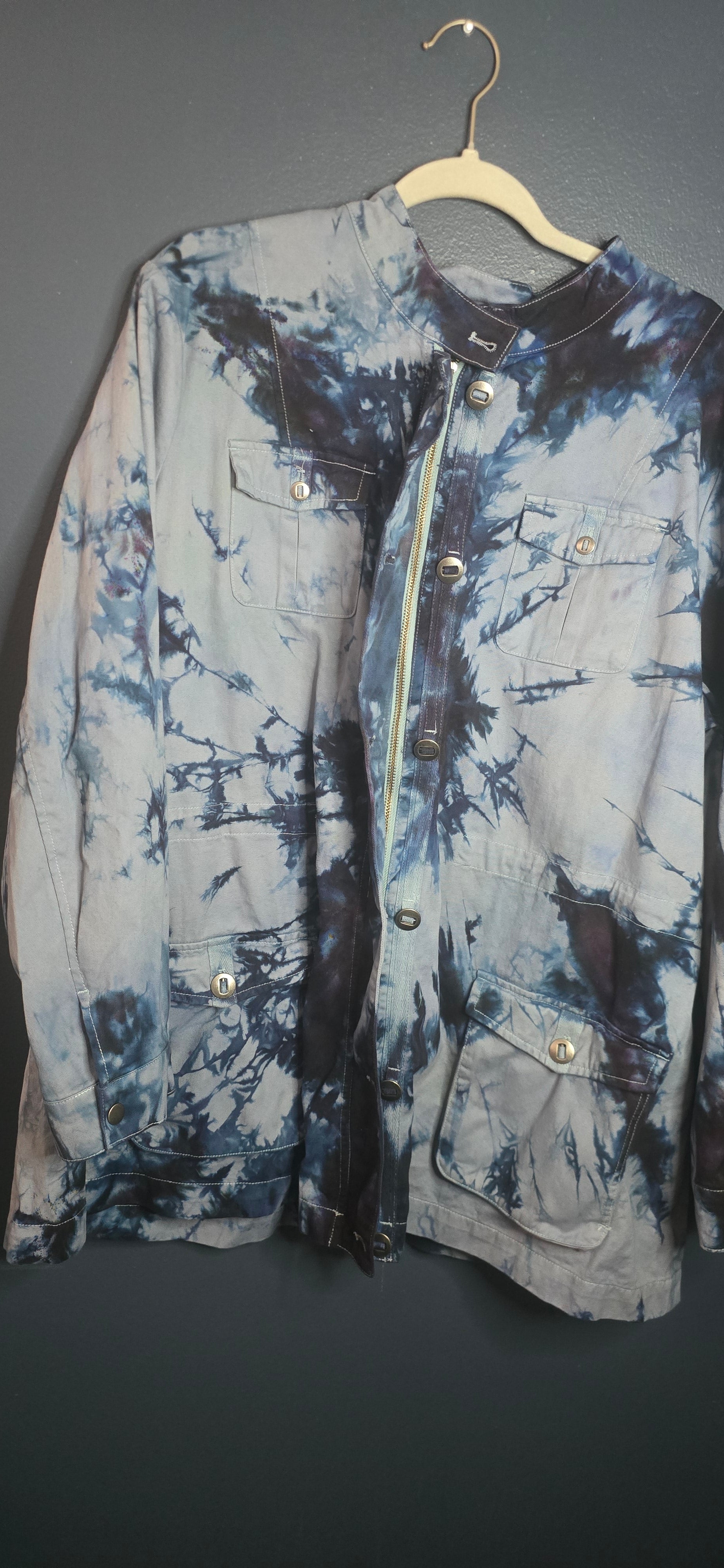 Upcycled Coldwater Creek Utility Jacket – Size 3XL 💙🖤