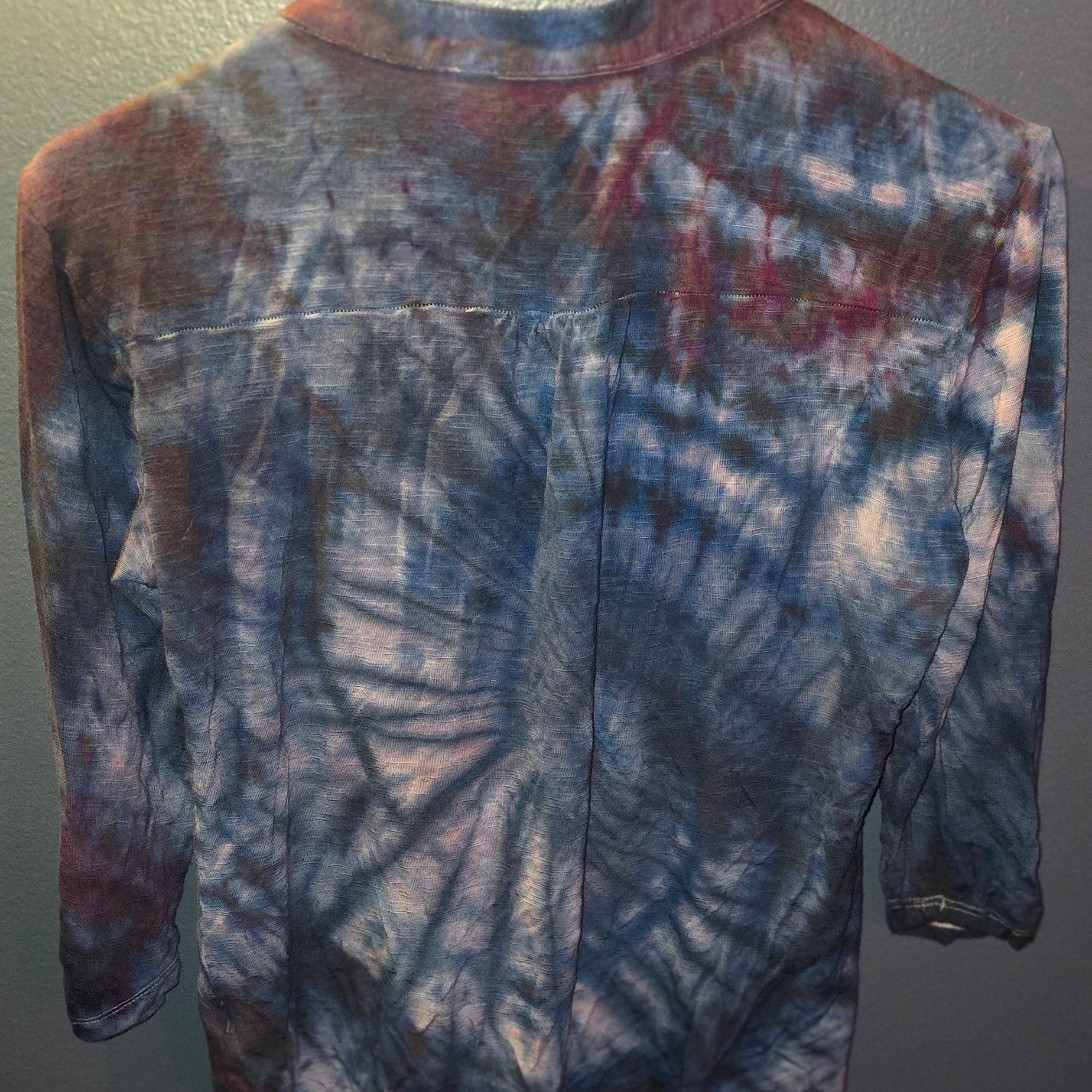 Upcycled - NY Collection Lace-Front Tie-Dye Blouse – Size Small