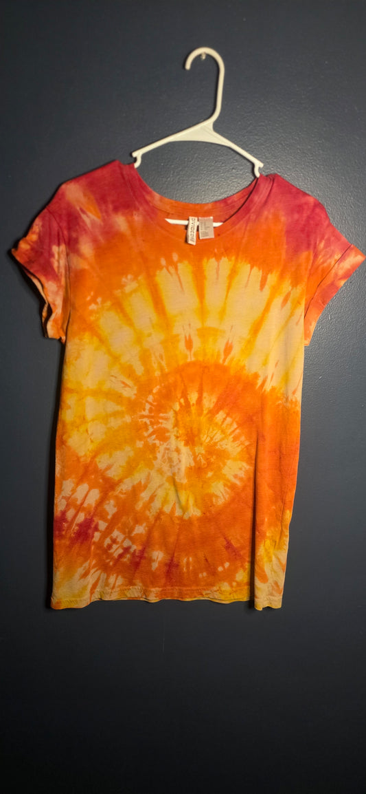 🌀 Hand-Dyed Sunbeam Spiral Tee (Size XS)