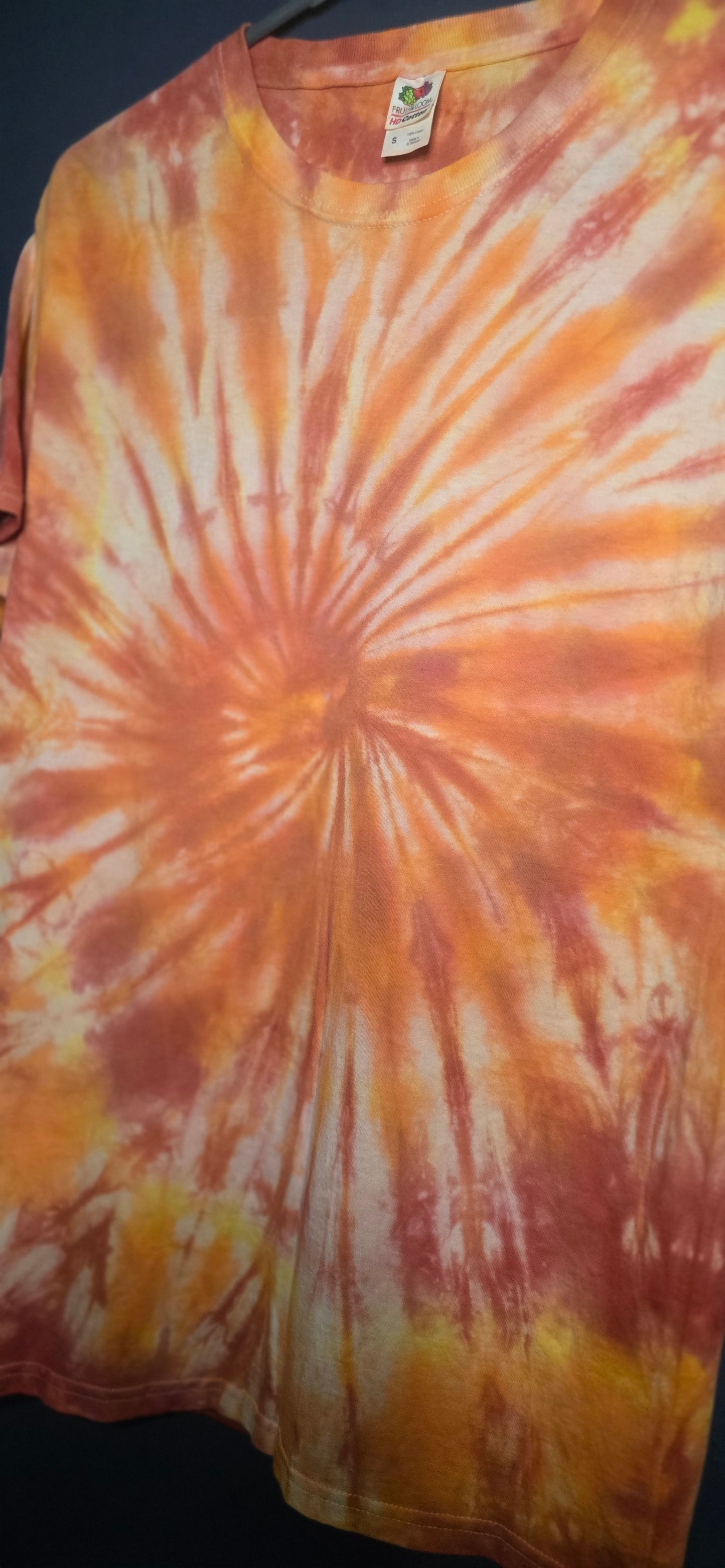🌀 Hand-Dyed Sunset Swirl Tee (Size Small)