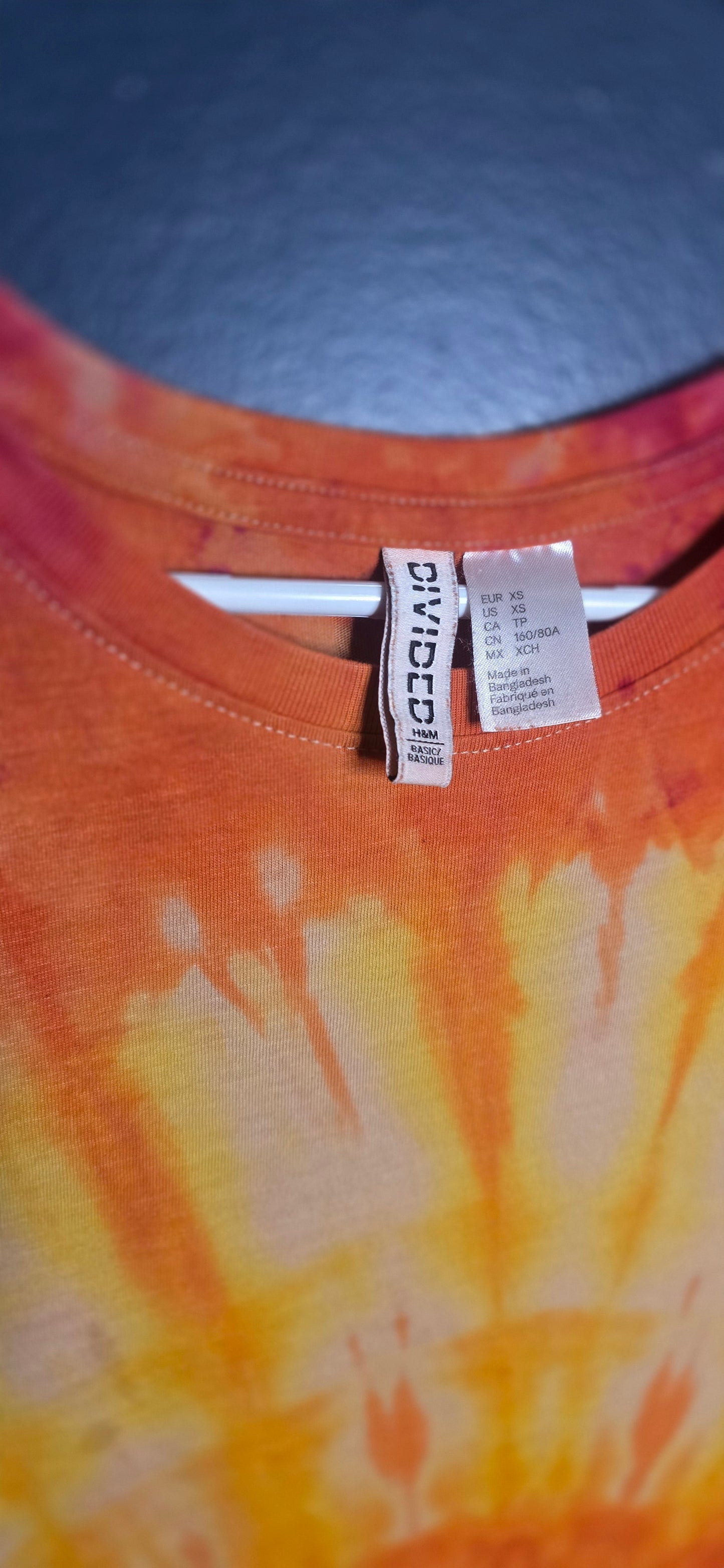 🌀 Hand-Dyed Sunbeam Spiral Tee (Size XS)