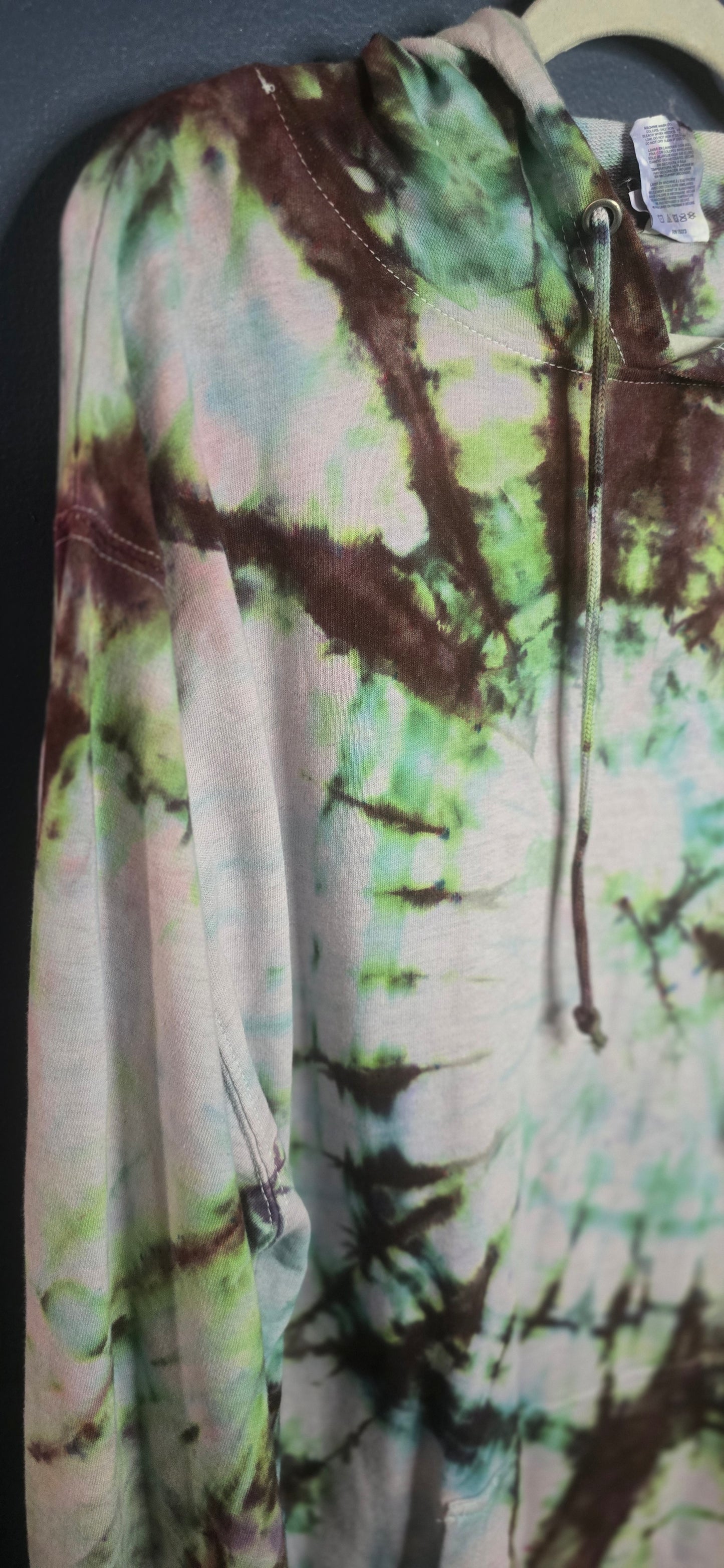 3XL – Delta Fleece Hand-Dyed Spiral Hoodie 🌿🤎