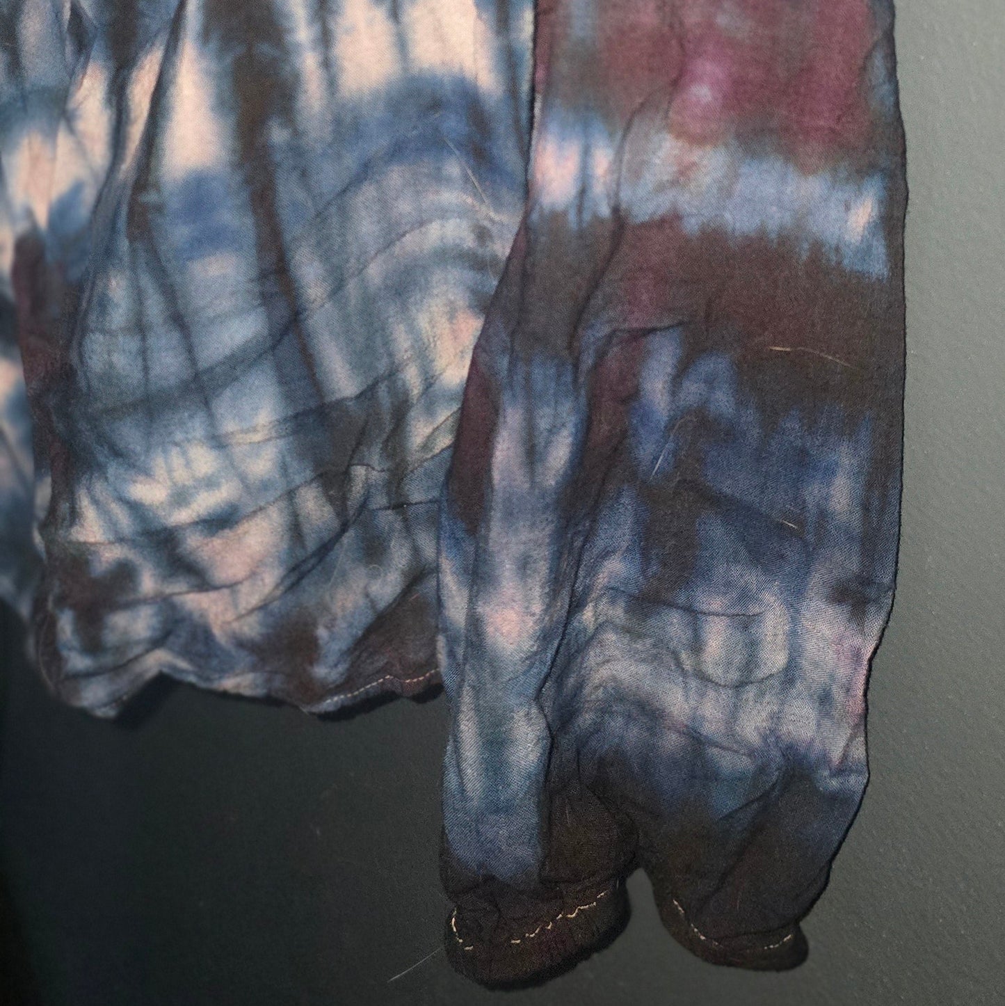 ✨ Upcycled Tie-Dye Peasant Blouse – Size Small – One-of-a-Kind