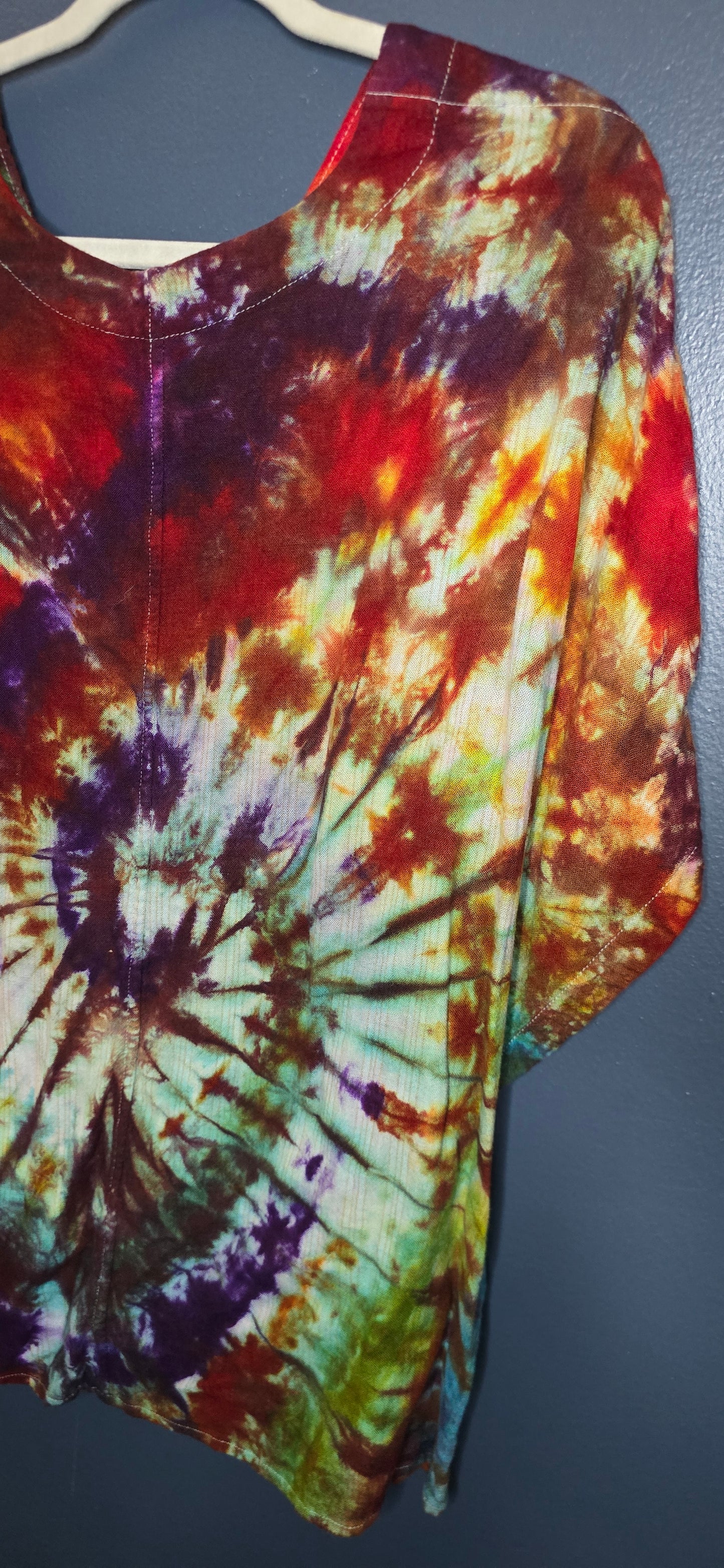 🌈 Hand-Dyed Button-Front Top – Time & Tru 3XL