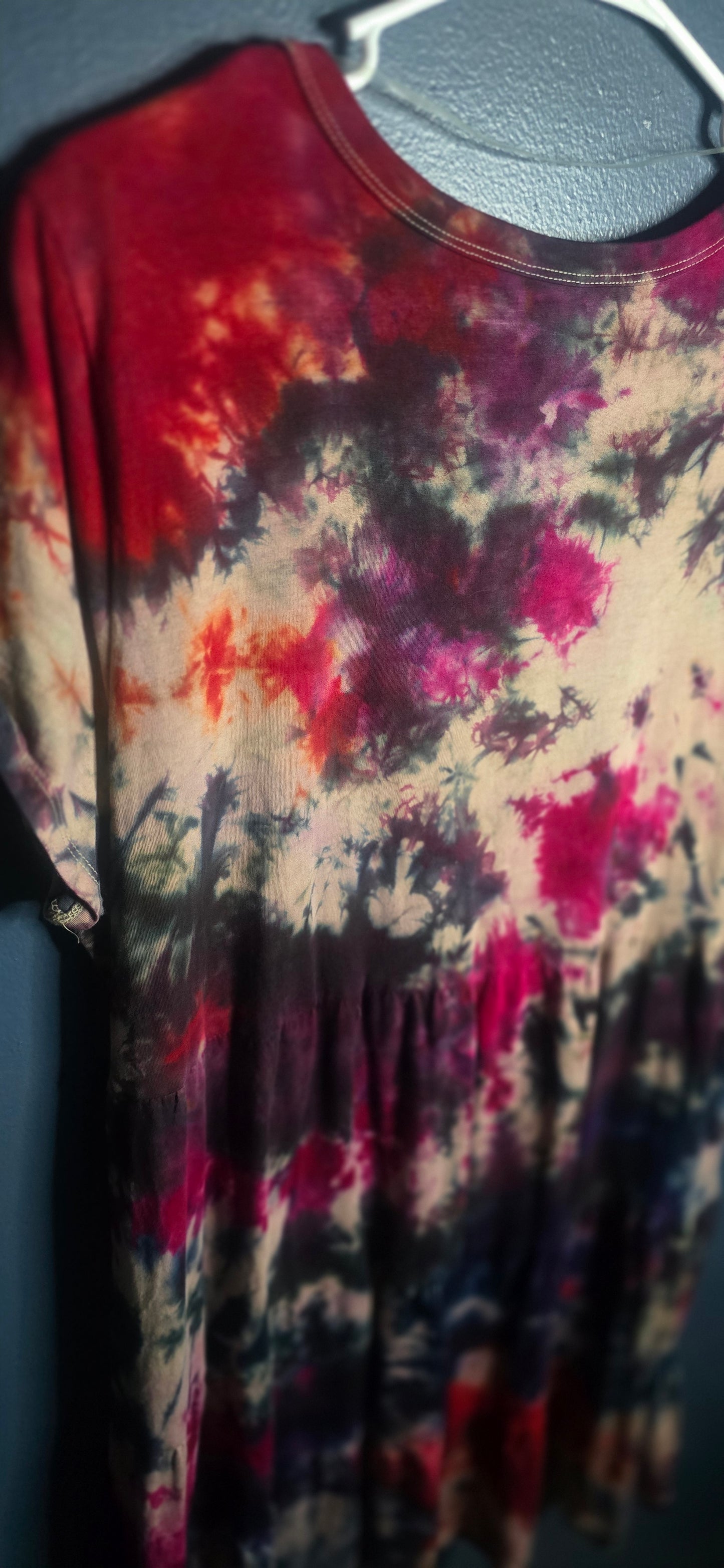 Time and Tru Tie Dye Babydoll Dress XL 16–18 Short Sleeve Multicolor